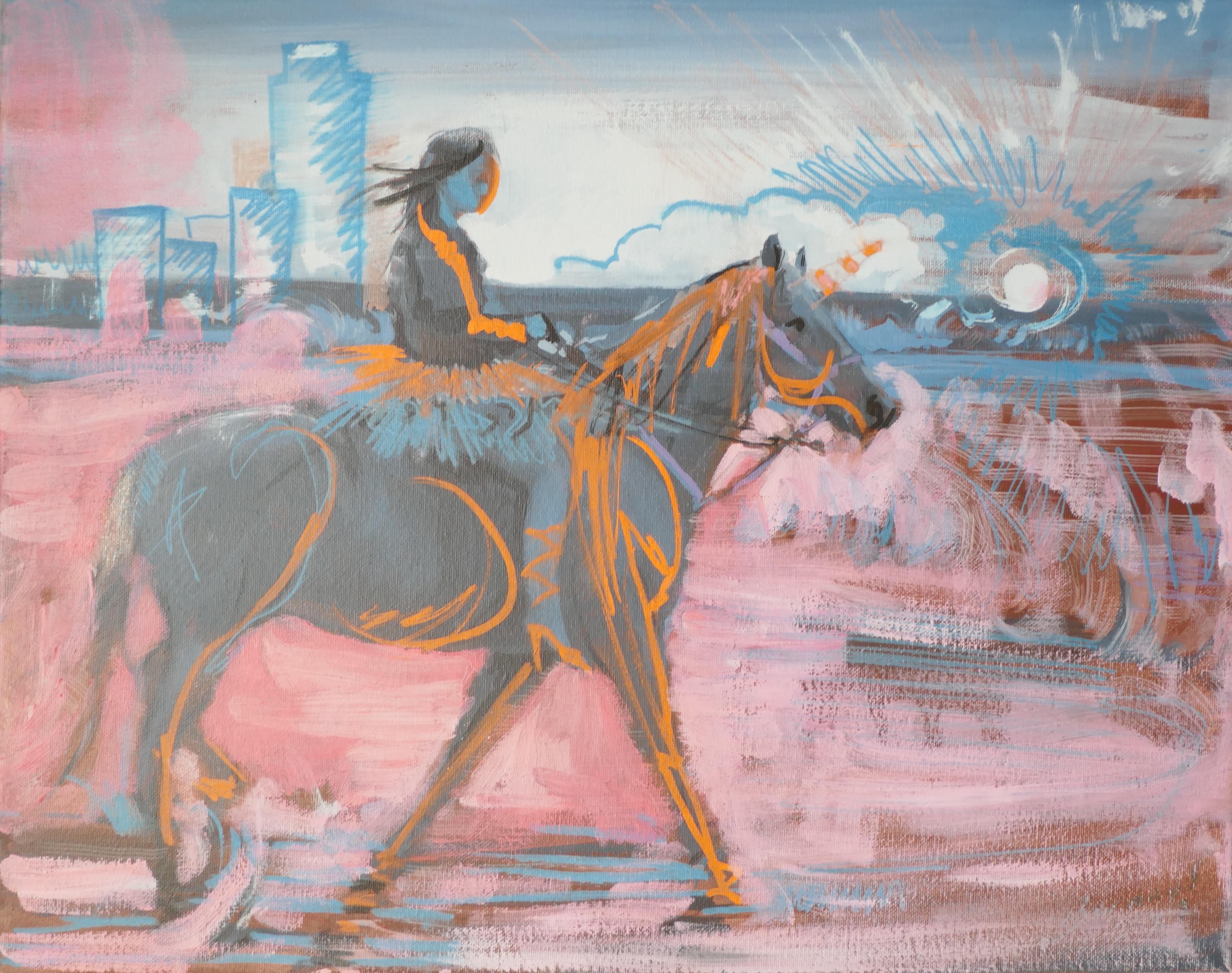 All the Beautiful Rides, peinture, acrylique sur toile - Painting de Amy Bernays