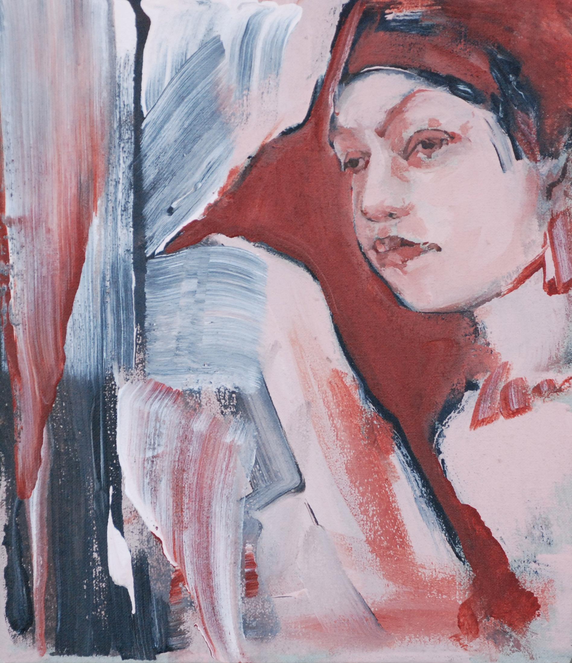Diva drogada, Pintura, Óleo sobre lienzo - Painting de Amy Bernays