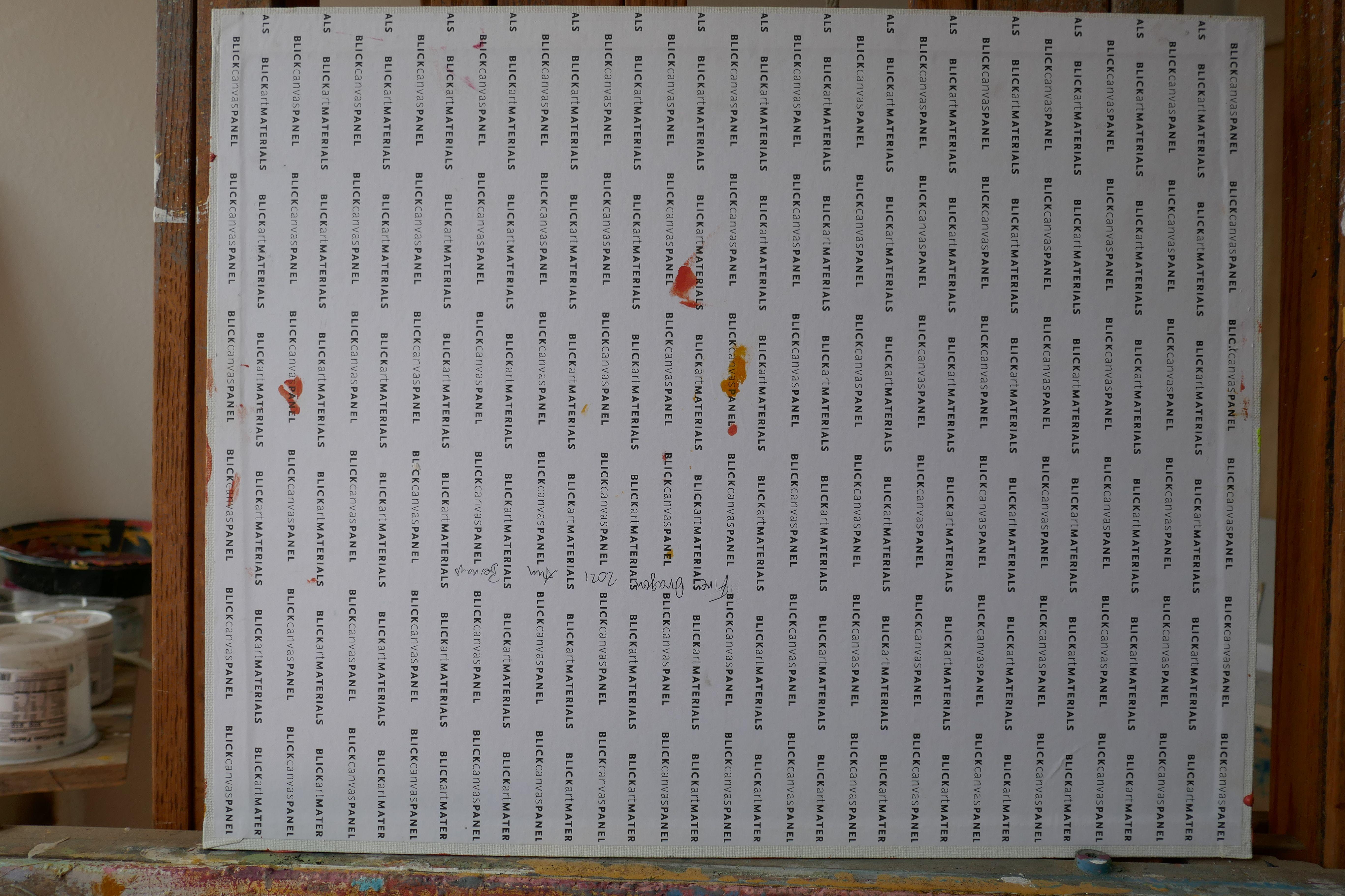 Questo è un ritratto della vita familiare. La pienezza dell'immaginazione dentro di me. Inizio un dipinto con un fondo colorato, la pancia piena e delle buone penne da lavoro. È il priming per i miei figli che scarabocchiano e giocano sulla tela. E