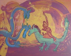 Le dragon du feu, peinture, acrylique sur toile