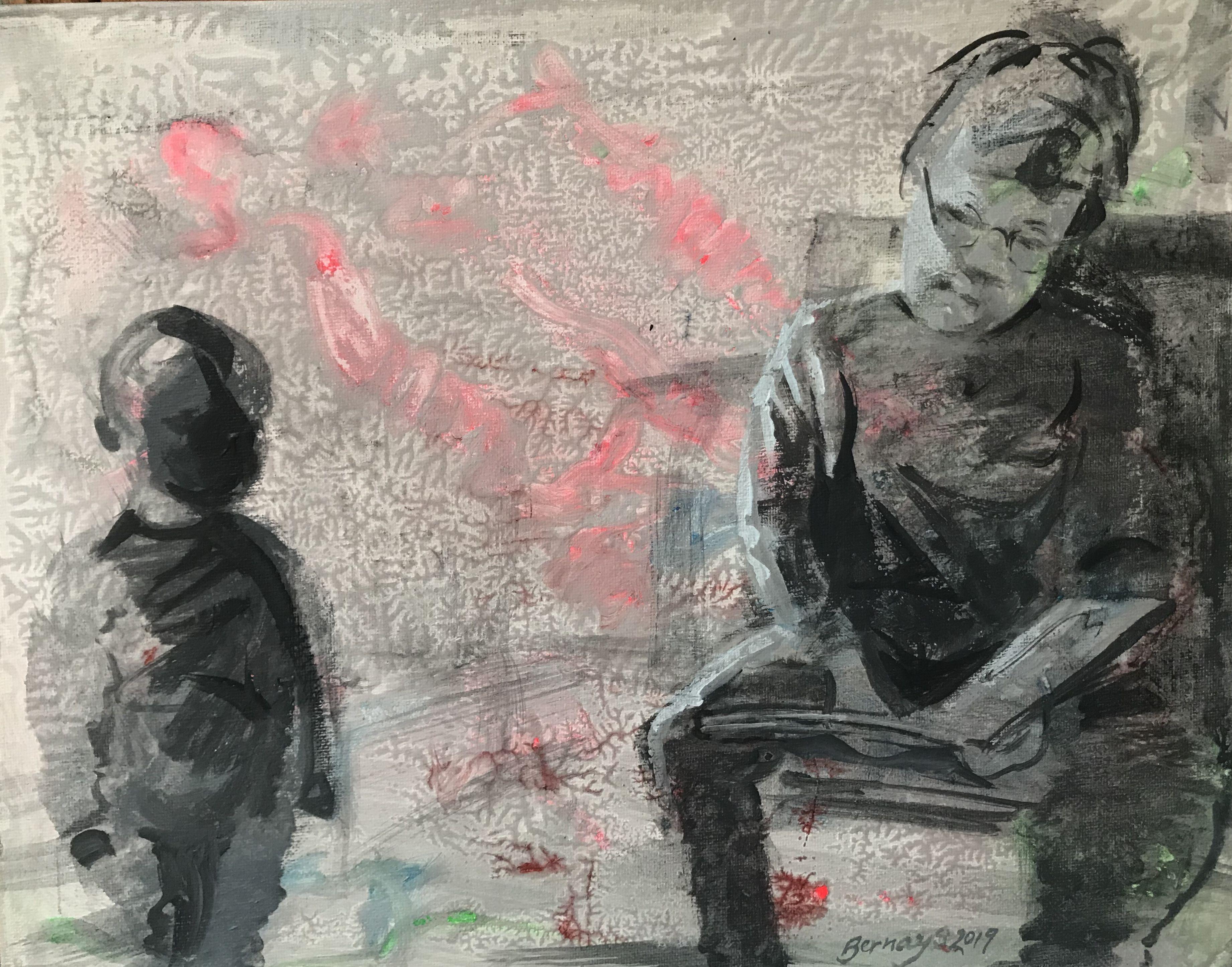 Me gusta cuando, Pintura, Acrílico sobre lienzo - Painting de Amy Bernays