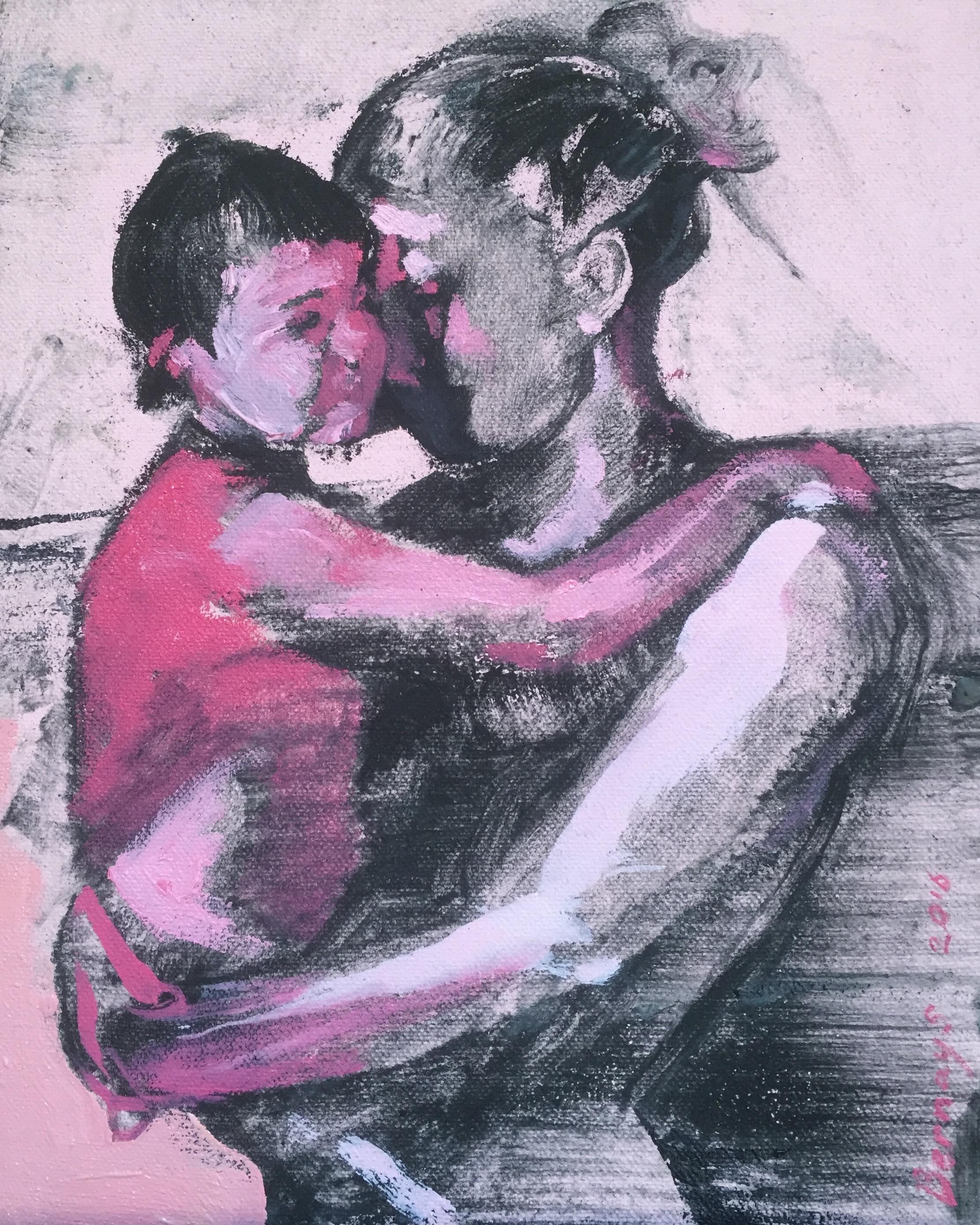 Amor de mamá, Pintura, Óleo sobre lienzo - Painting de Amy Bernays