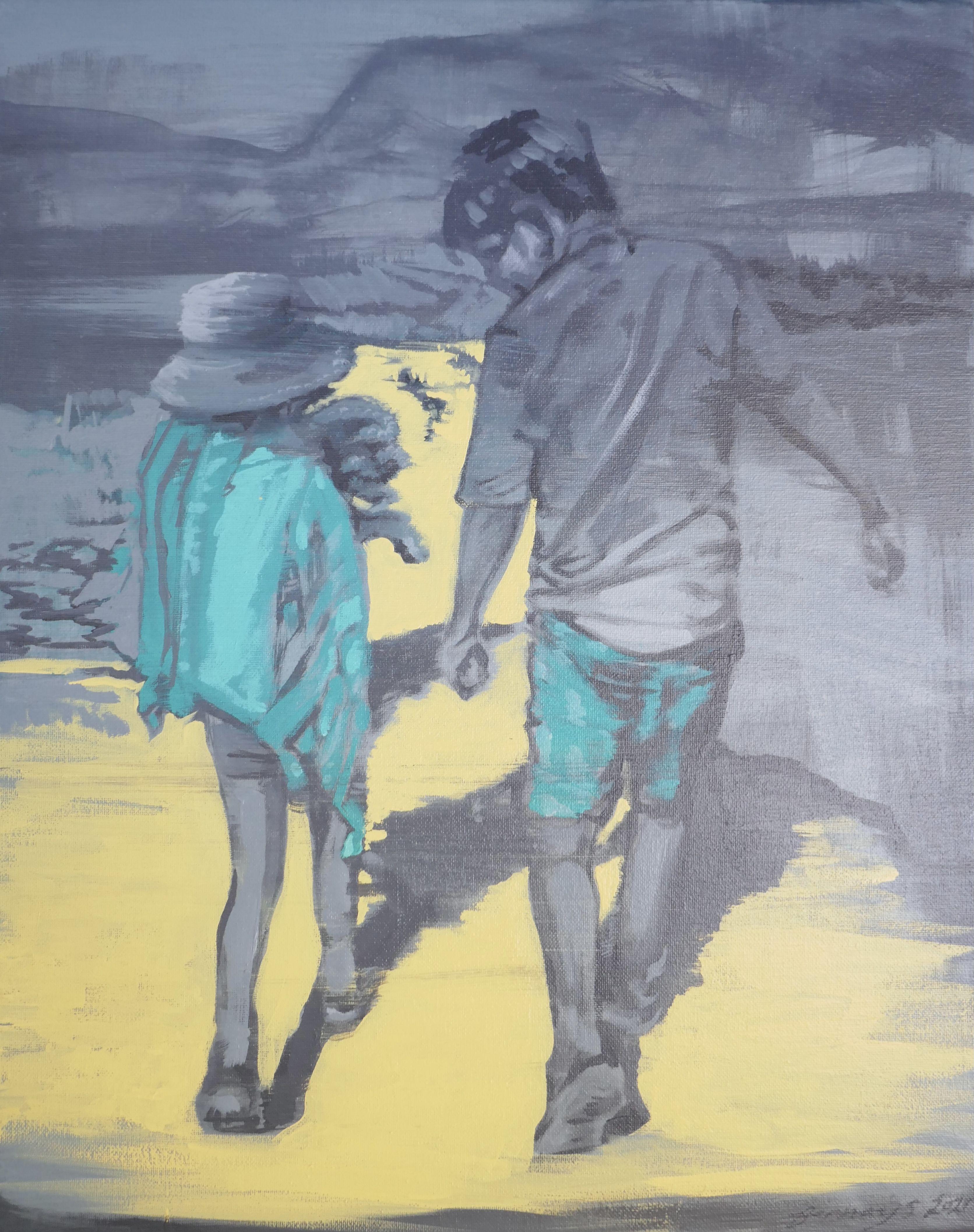 La nostra strada dorata, Pittura, Acrilico su tela - Painting di Amy Bernays