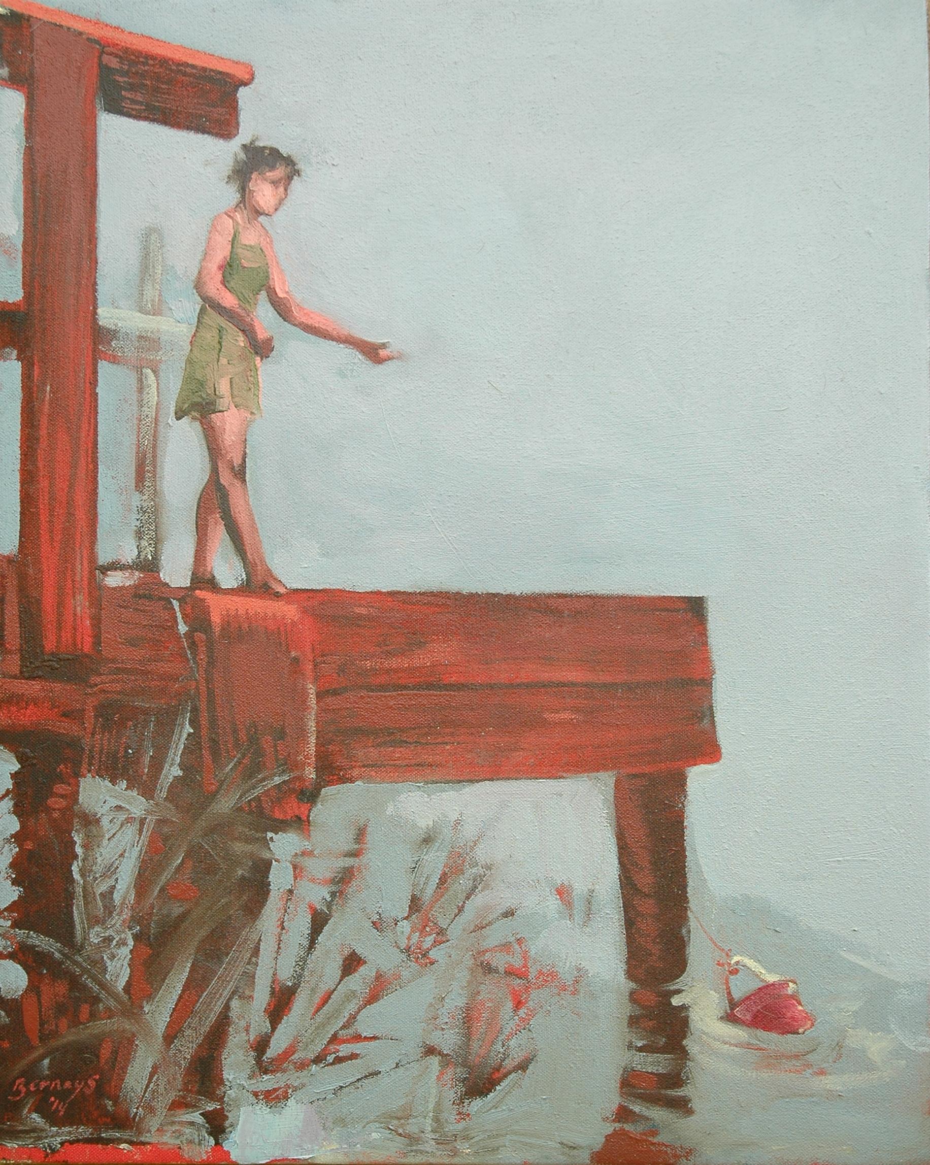 Phishing, Pittura, Olio su tela - Painting di Amy Bernays