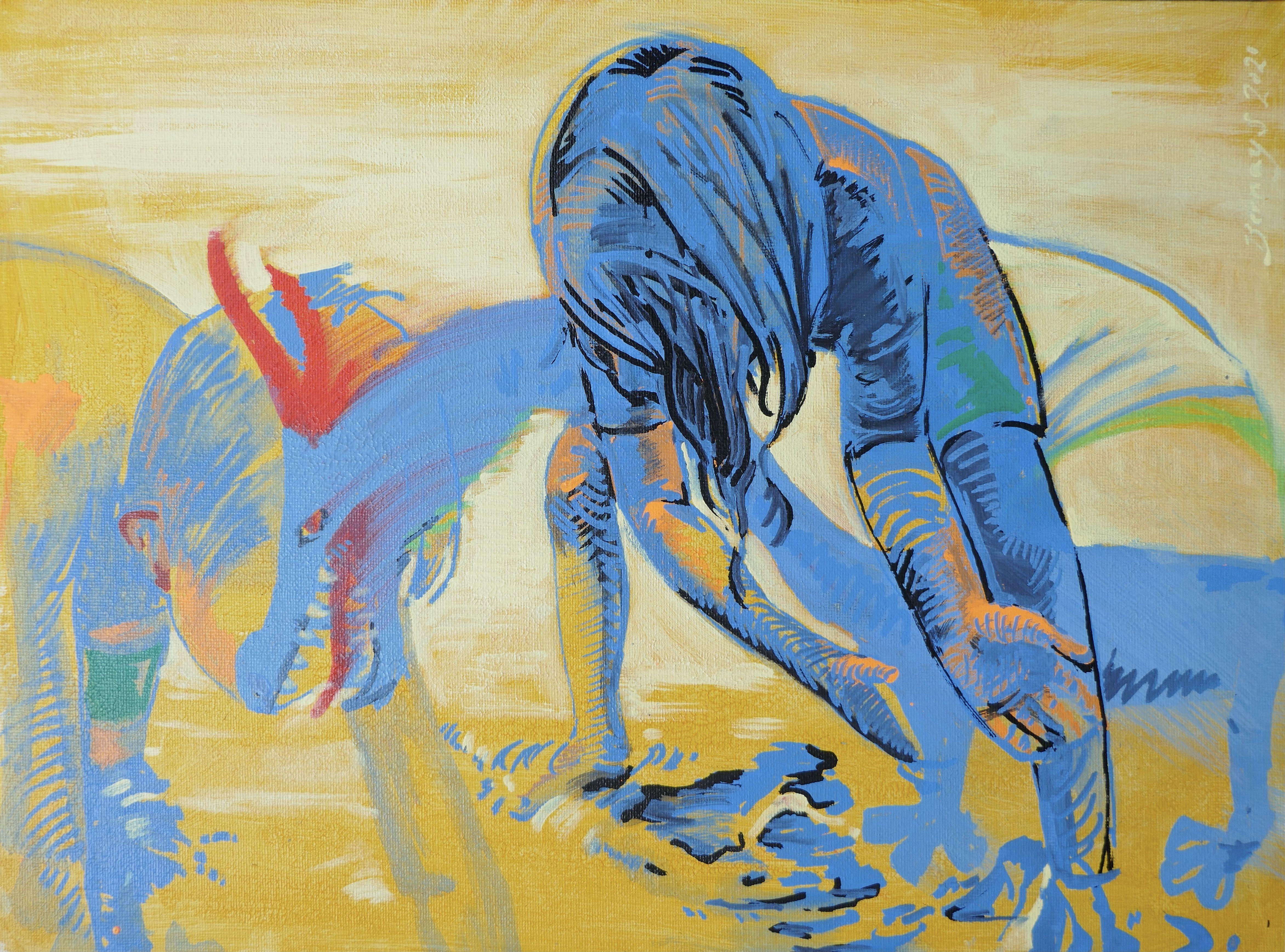 Sandmonster, Gemälde, Acryl auf Leinwand