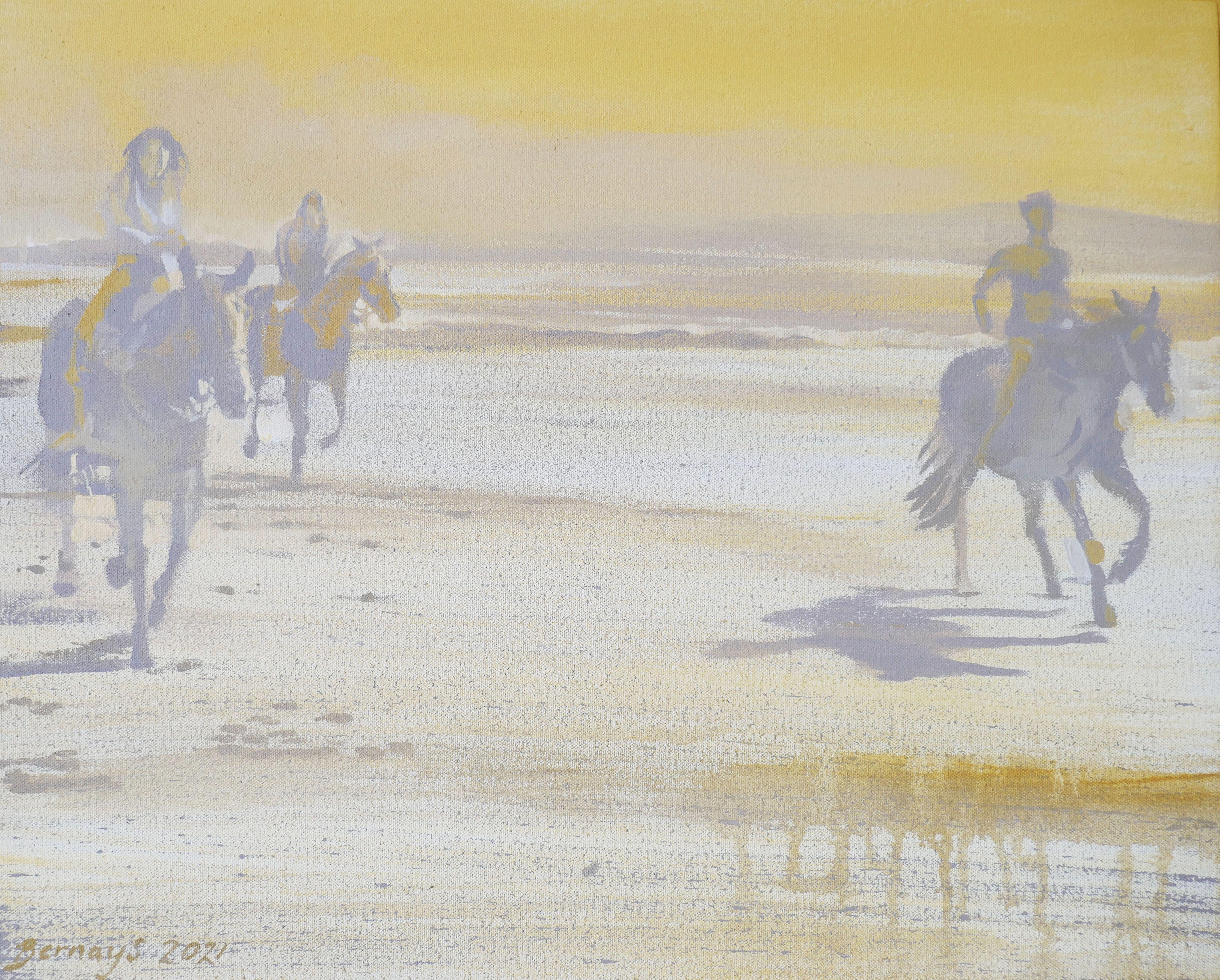 Peinture - « Sand Posse », acrylique sur toile - Painting de Amy Bernays