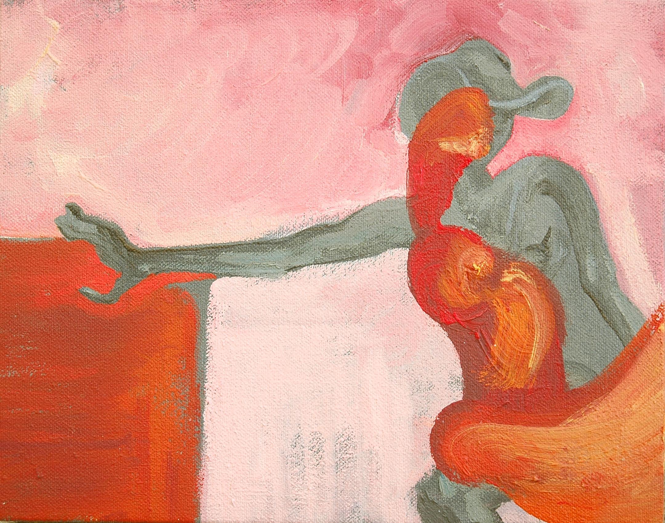 Shades of Me (Abat-jour de moi), peinture, huile sur toile - Painting de Amy Bernays