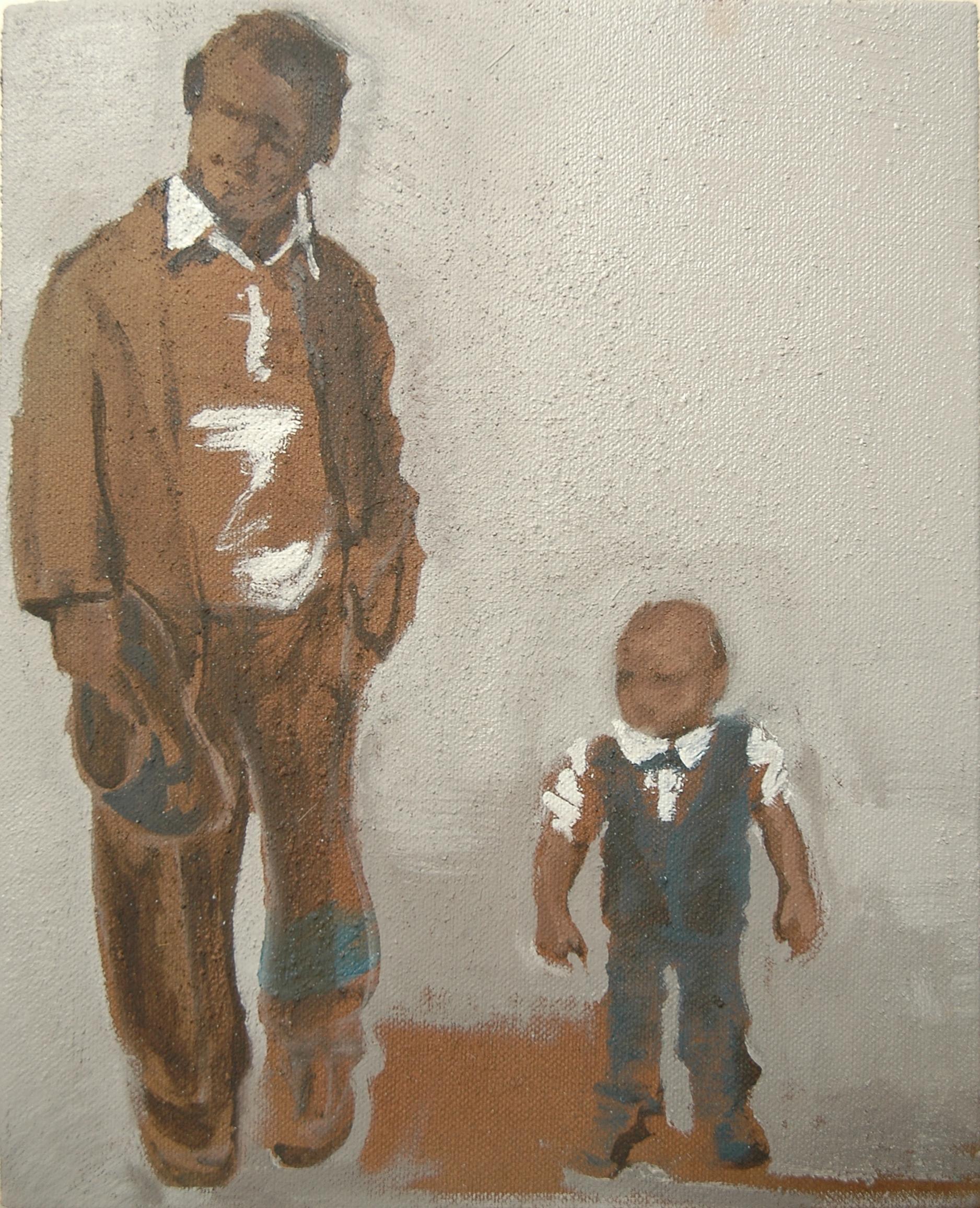 Il grande uomo, Pittura, Olio su tela - Painting di Amy Bernays