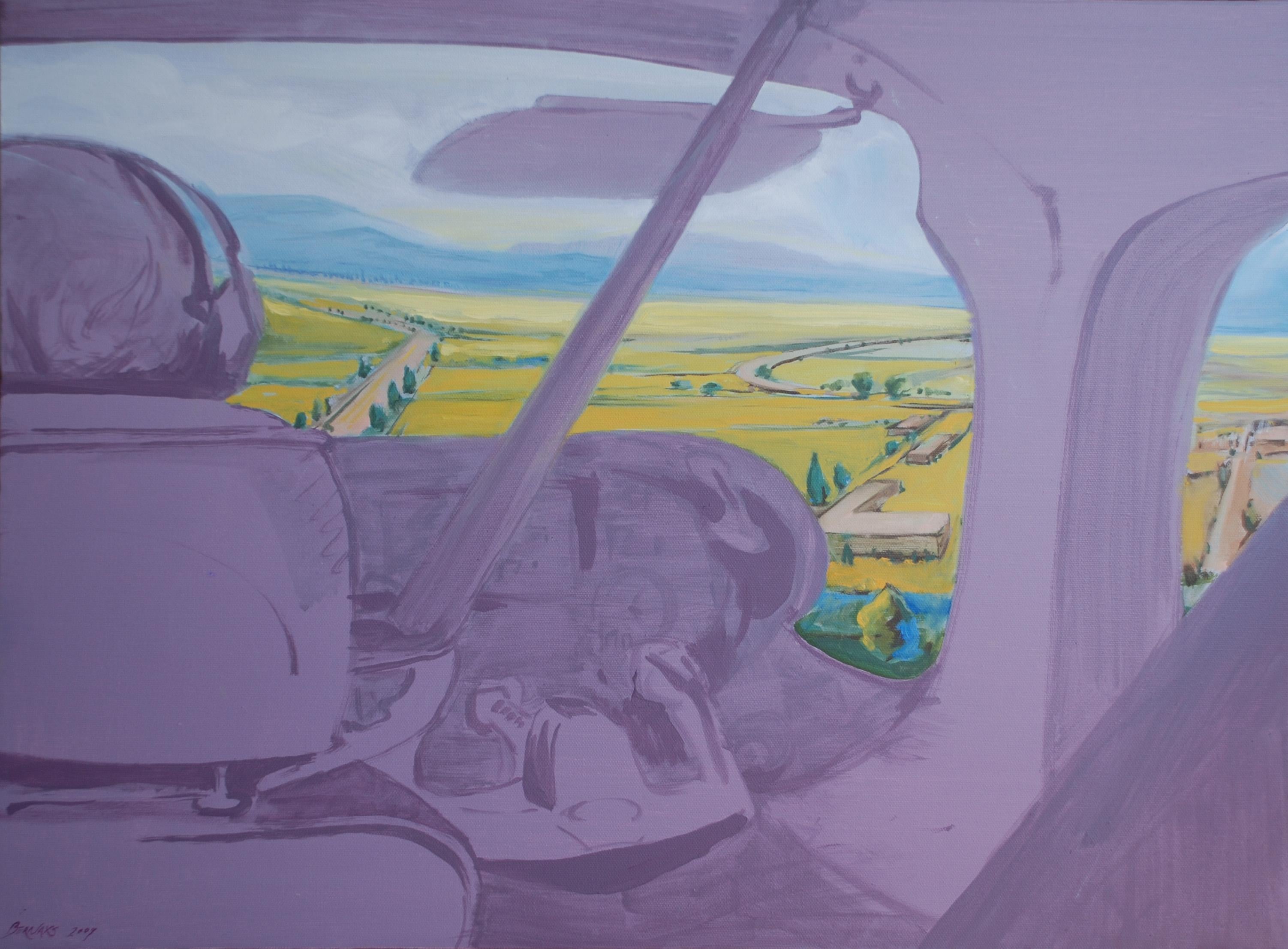 La vigne de raisin, peinture, huile sur toile - Painting de Amy Bernays