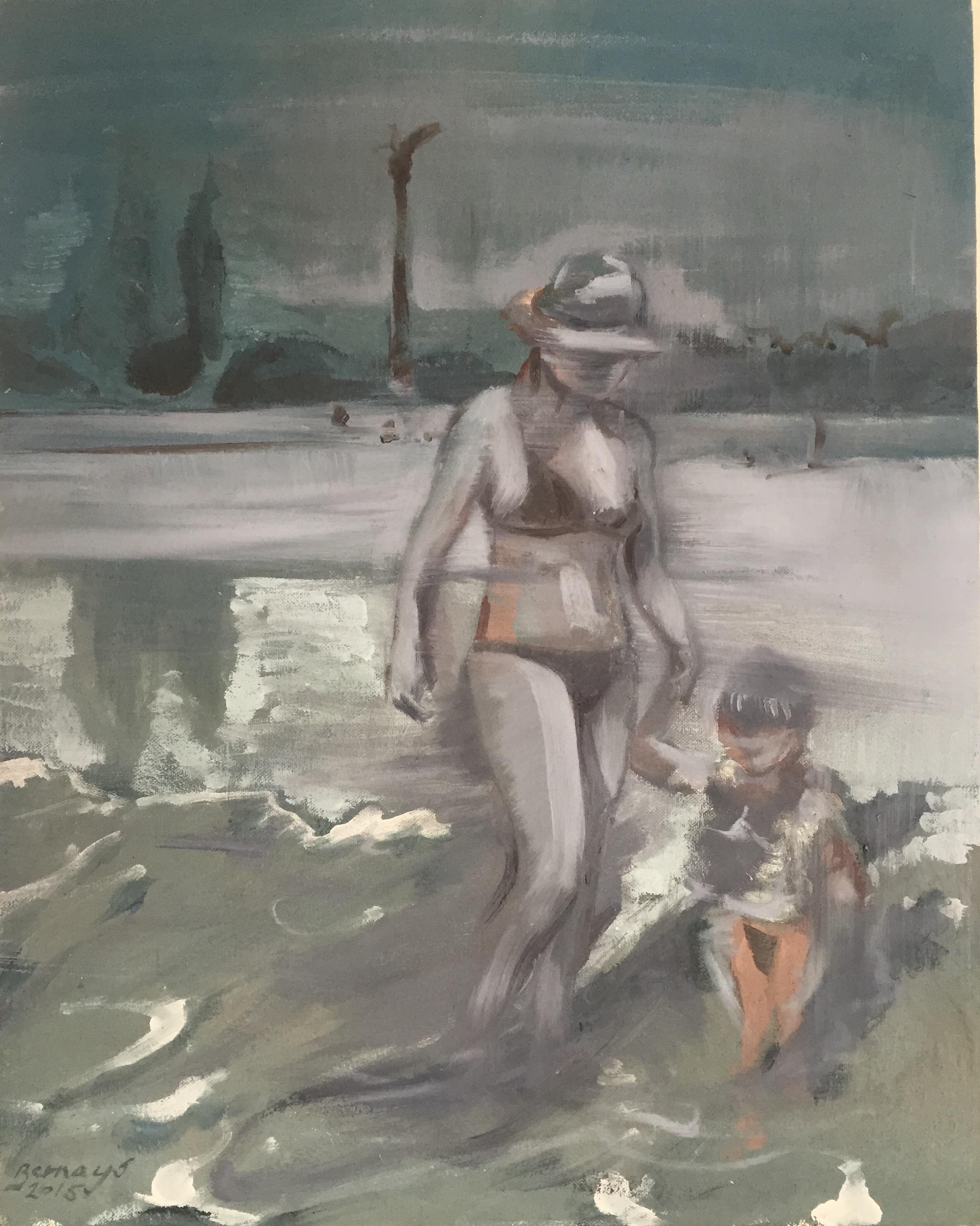 La madre, Pittura, Olio su tela - Painting di Amy Bernays