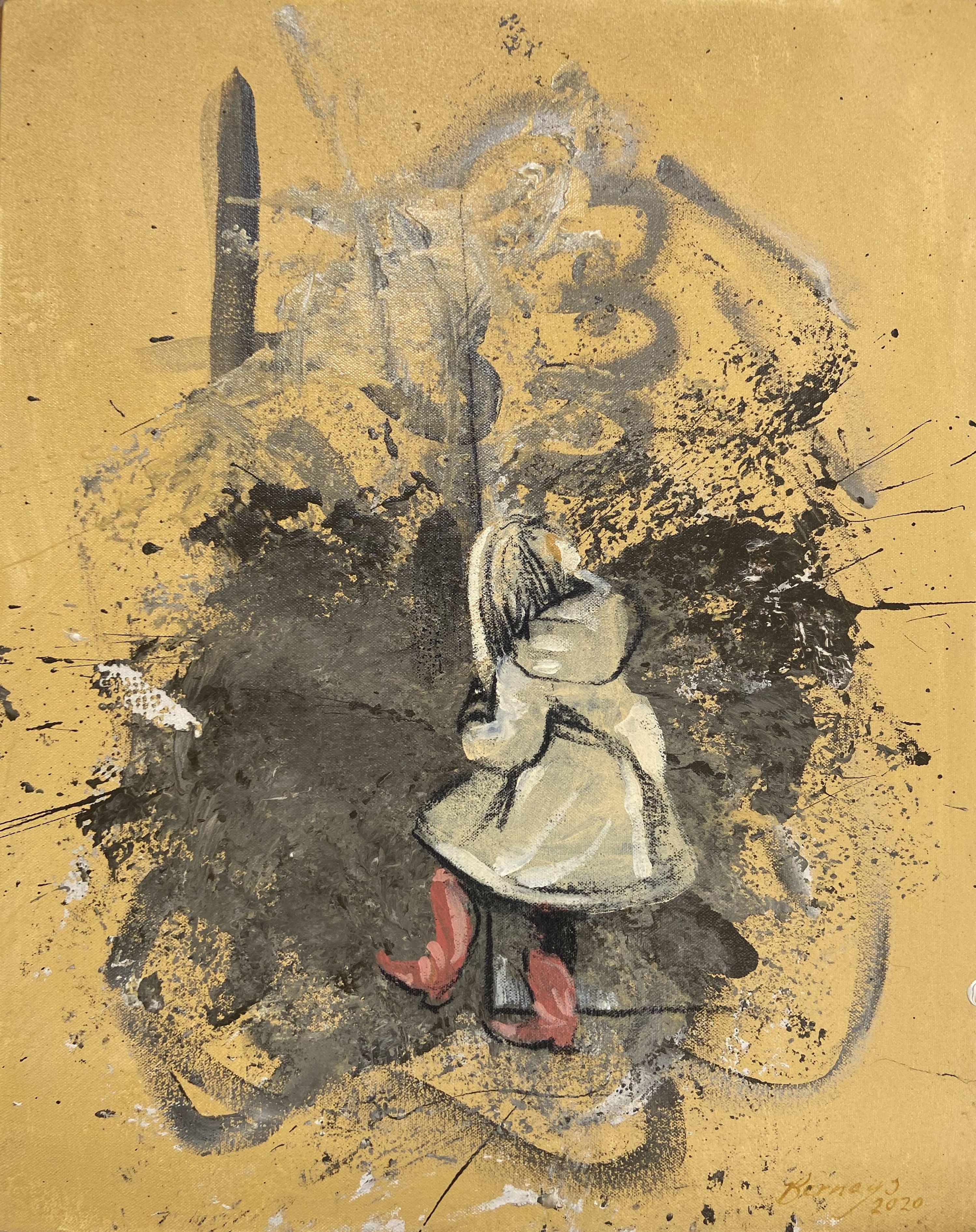 La puerta que se abre, Pintura, Acrílico sobre lienzo - Painting de Amy Bernays