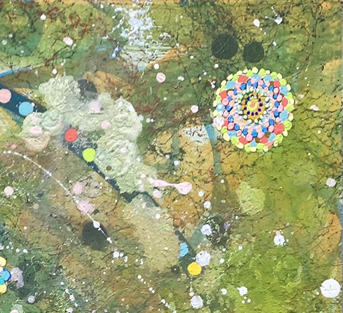 You Are Here, Vivid Abstract Cosmic Painting with Geometric Patterns For Sale 2
