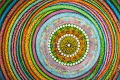 "We Spin a World" Multicolored limited edition print of a painting by Amy Cheng