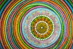 « We Spin a World » - Impression multicolore en édition limitée d'une peinture d'Amy Cheng