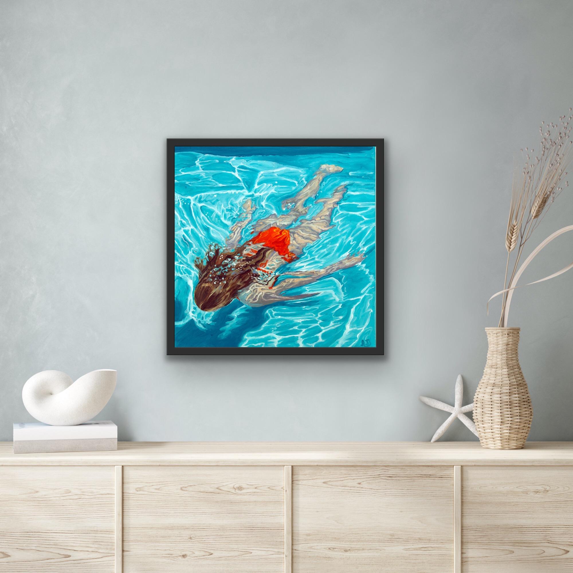 Harmonia, Pintura original, Paisaje, Natación, Mujer 2