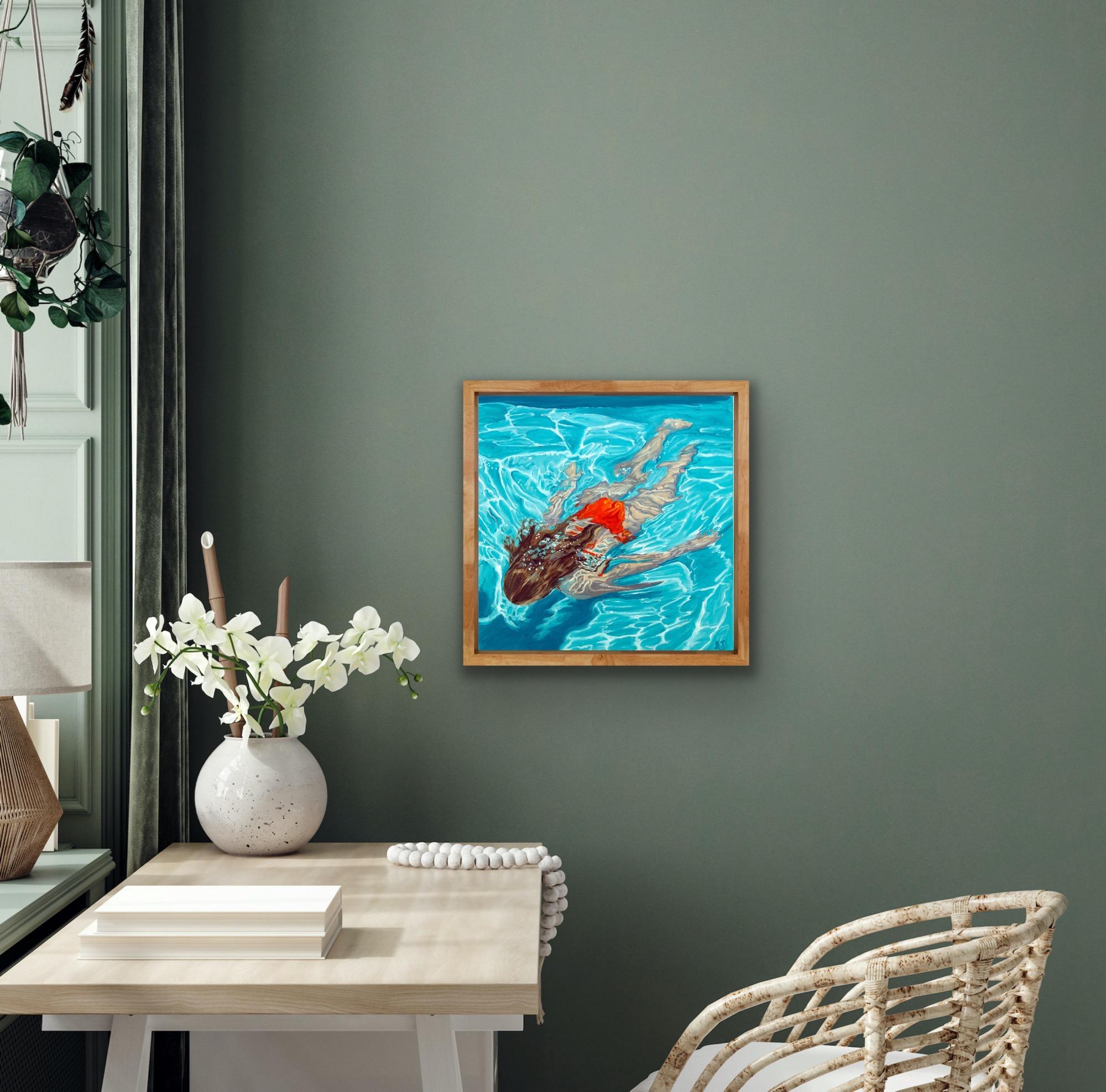 Harmonia, Pintura original, Paisaje, Natación, Mujer 4