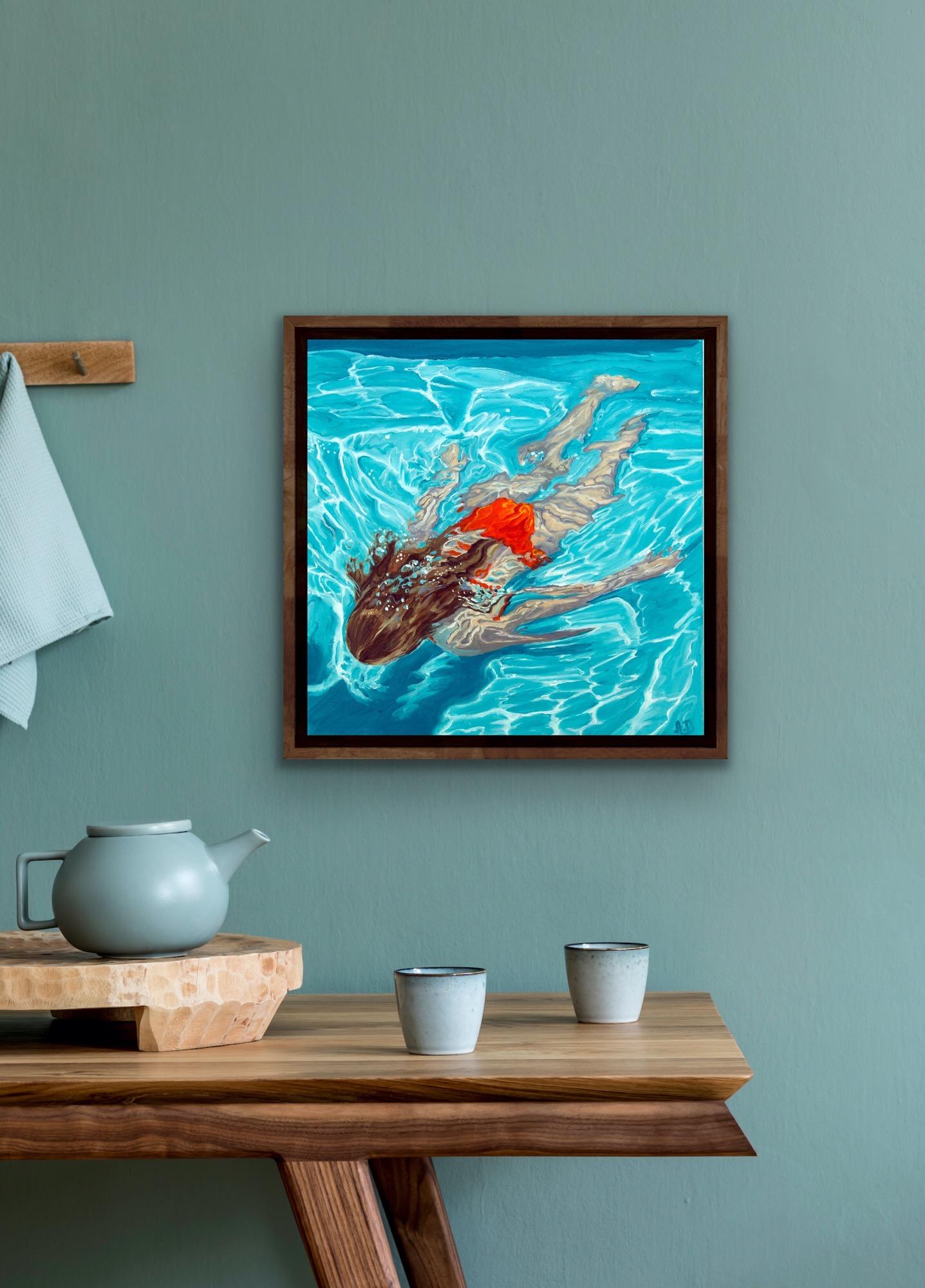 Harmonia, Pintura original, Paisaje, Natación, Mujer 5