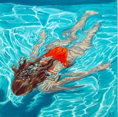 Harmonia, Peinture originale, Paysage, Natation, Femme