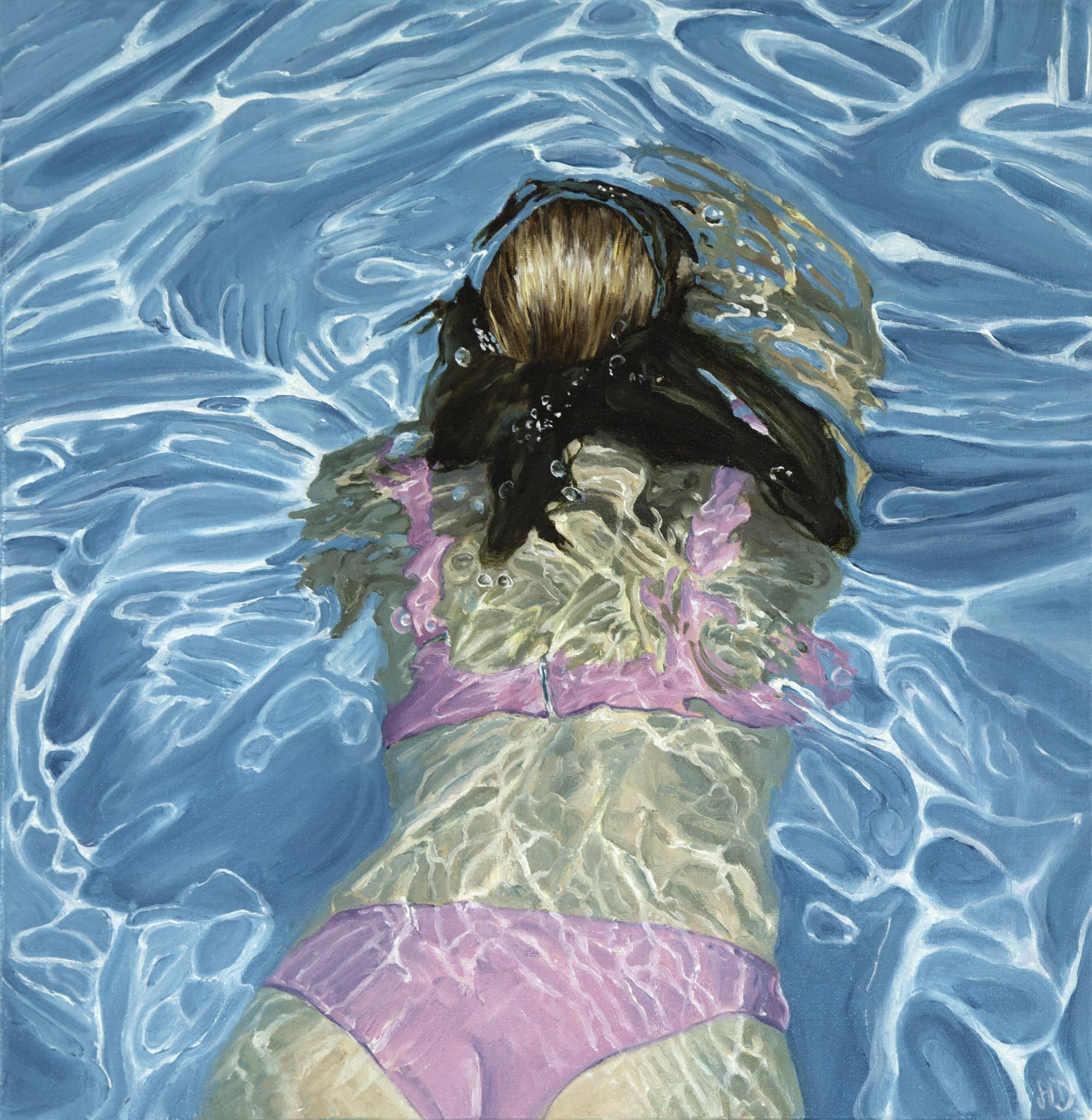 Amy Devlin Interior Painting - Hemera, Figurative Art, Swimming Painting, Underwater Art, Pool House Art