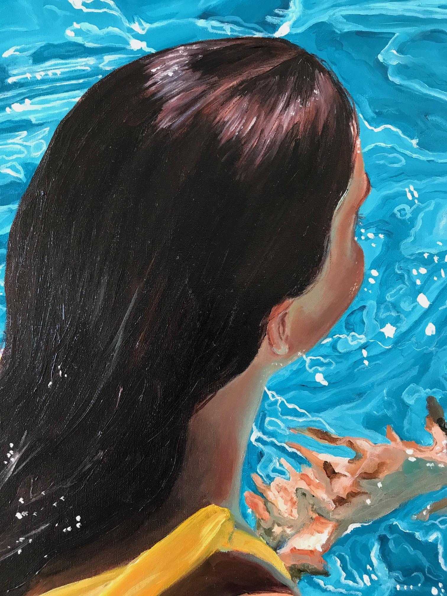 woman underwater painting