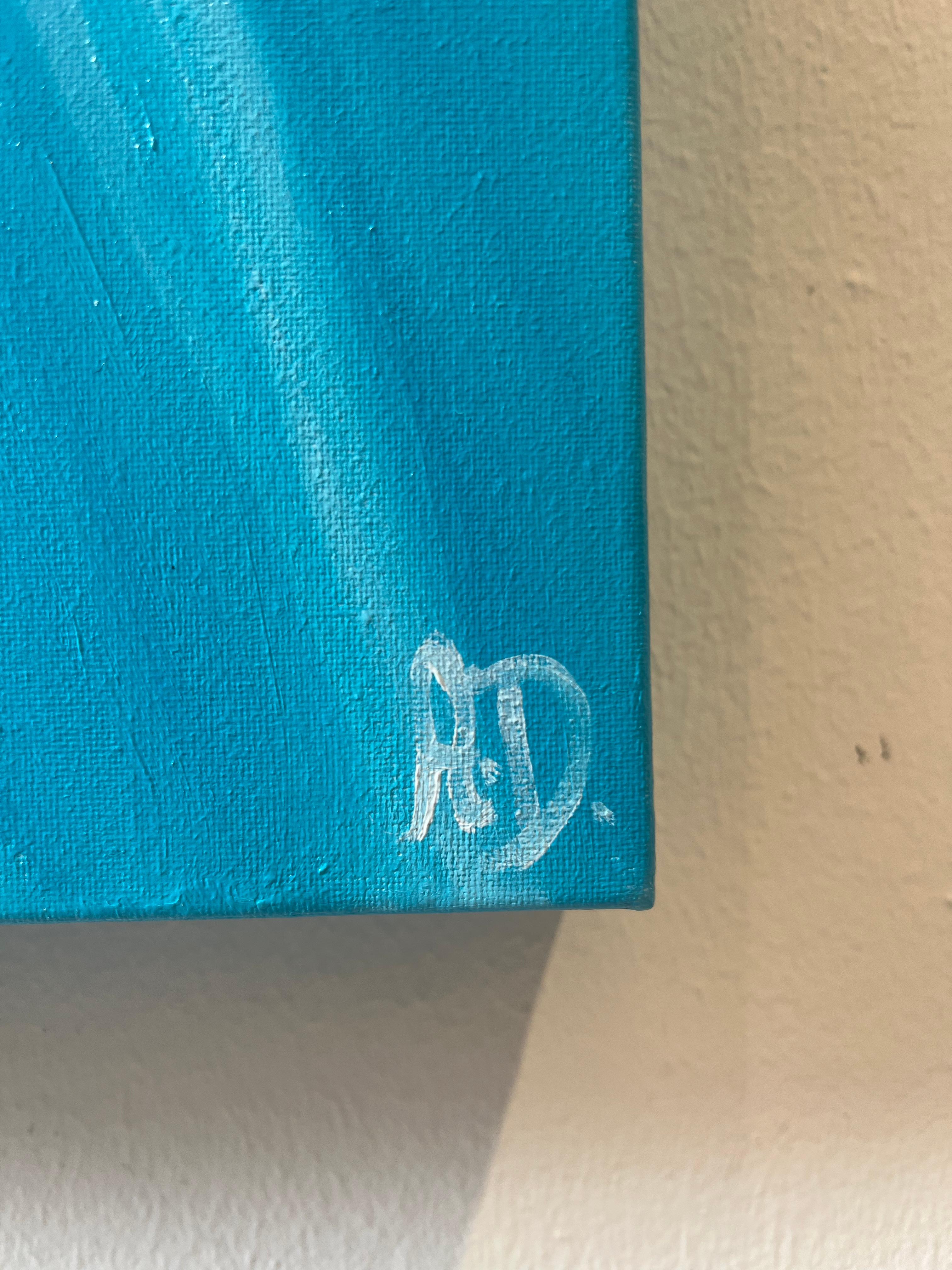 ''Poseidón y Anfitrite'' Pintura contemporánea de Chico y Chica en la Piscina en venta 3