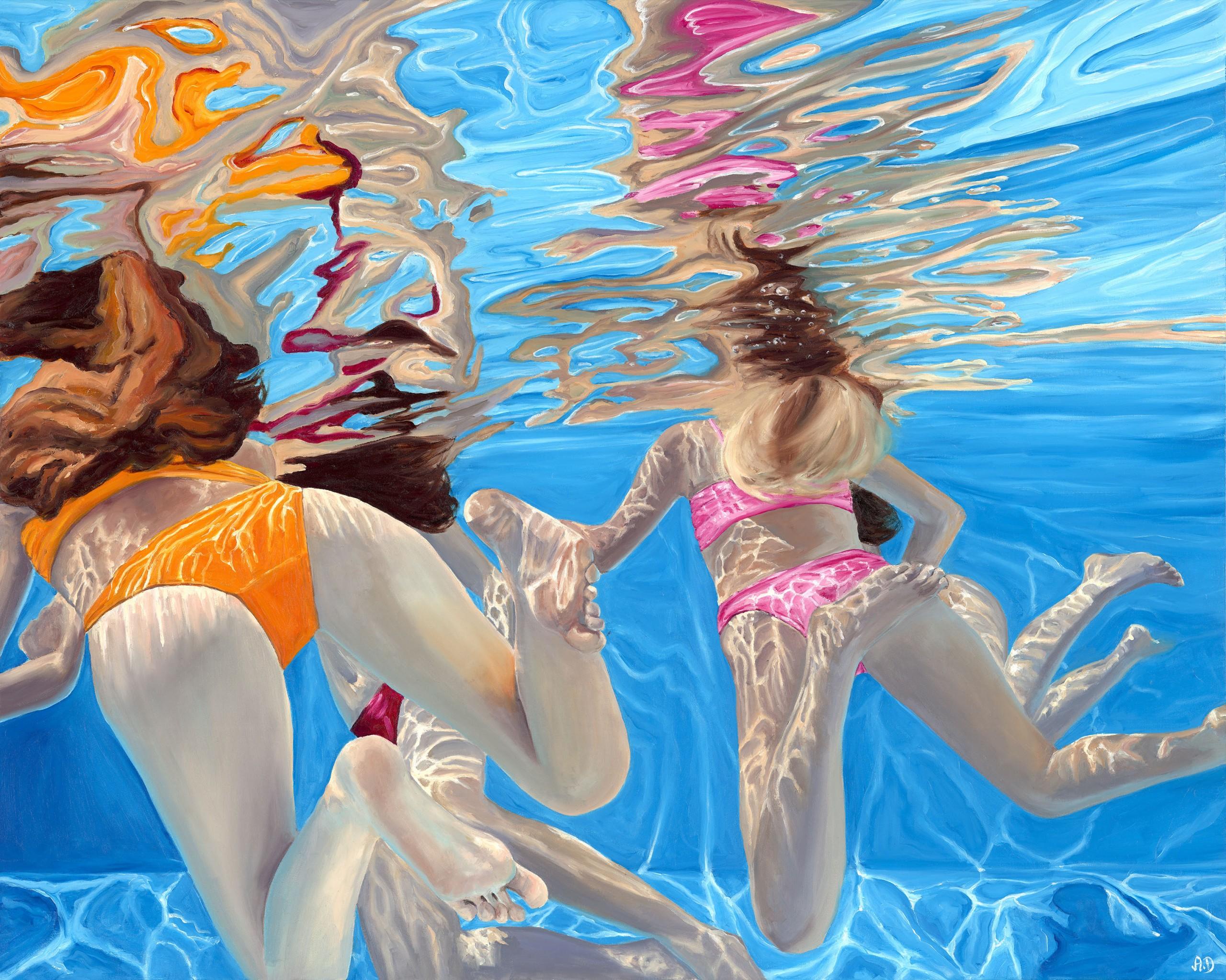 Amy Devlin Figurative Painting - The Naiads, Underwater Paintings, Paintings for your Pool House, Figurative Art