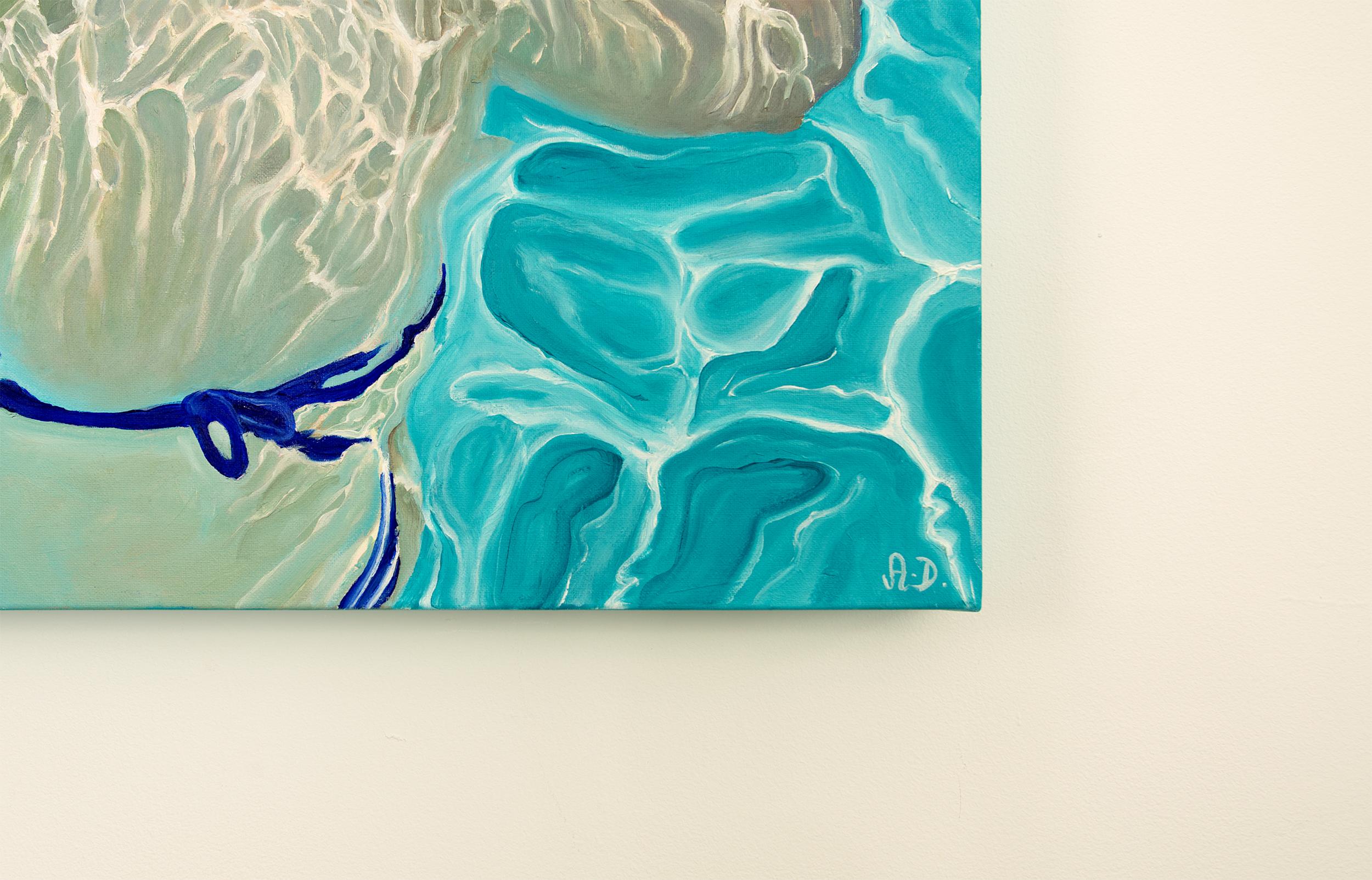 Las Tres Gracias (Sumergidas), Pintura original, Paisaje, Natación, Mujer - Painting Contemporáneo de Amy Devlin