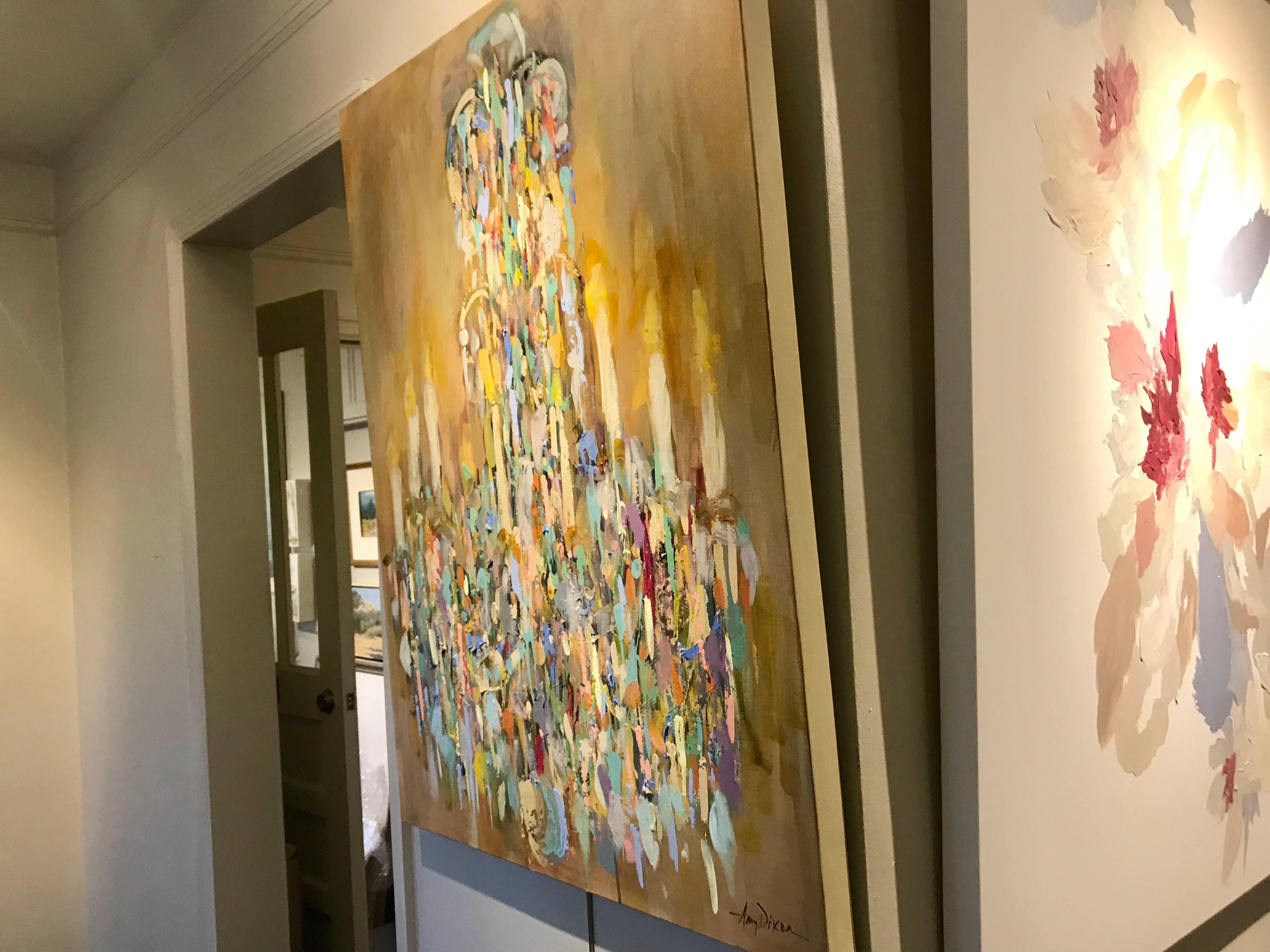 Chandelier Degas, Post-Impressionist Vertical Mixed Media on Canvas Painting 1