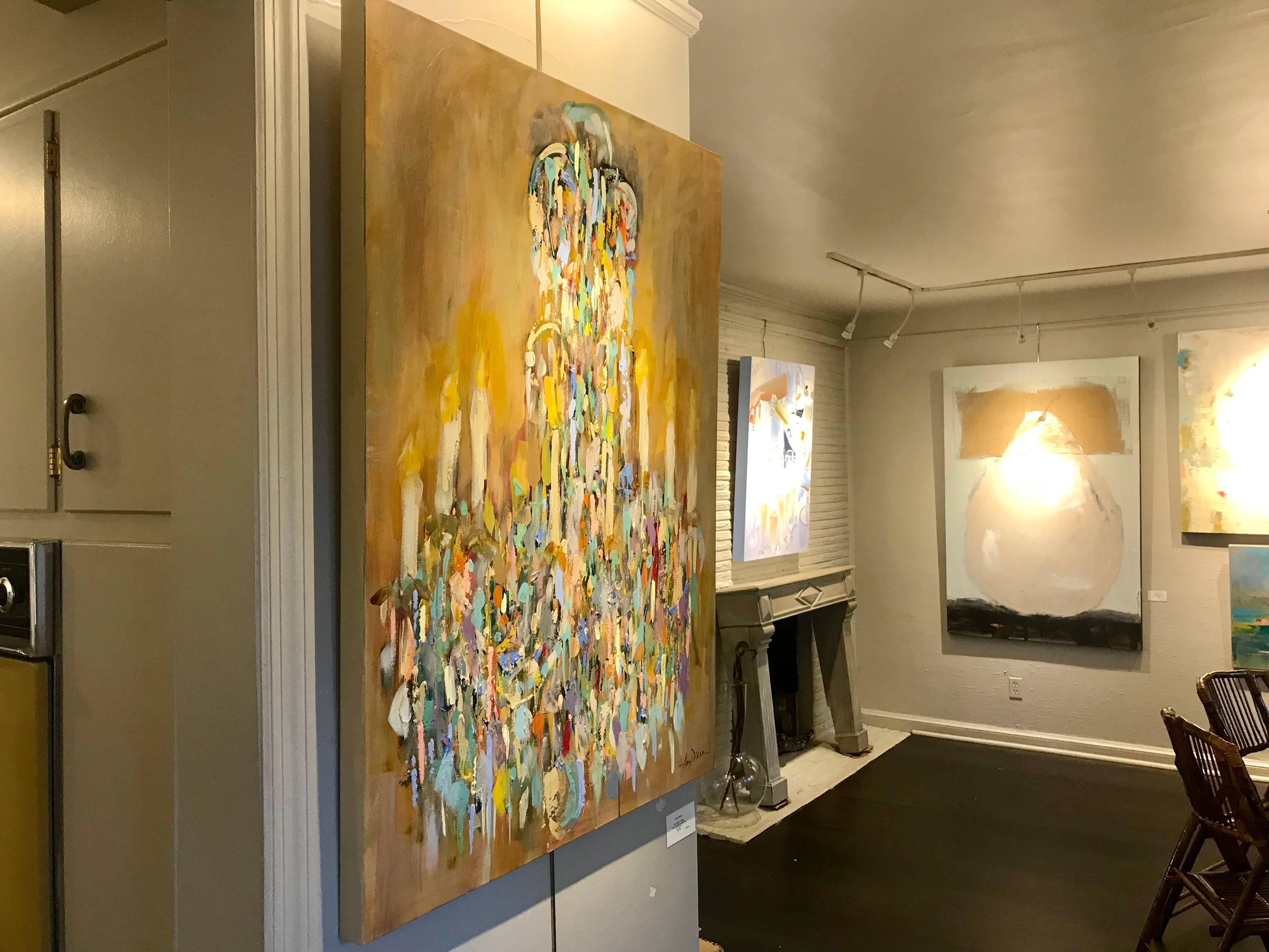 Chandelier Degas, Post-Impressionist Vertical Mixed Media on Canvas Painting 2