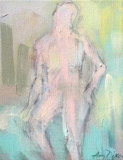 Daring, Small Size Acrylic on Canvas Abstract Nude Painting