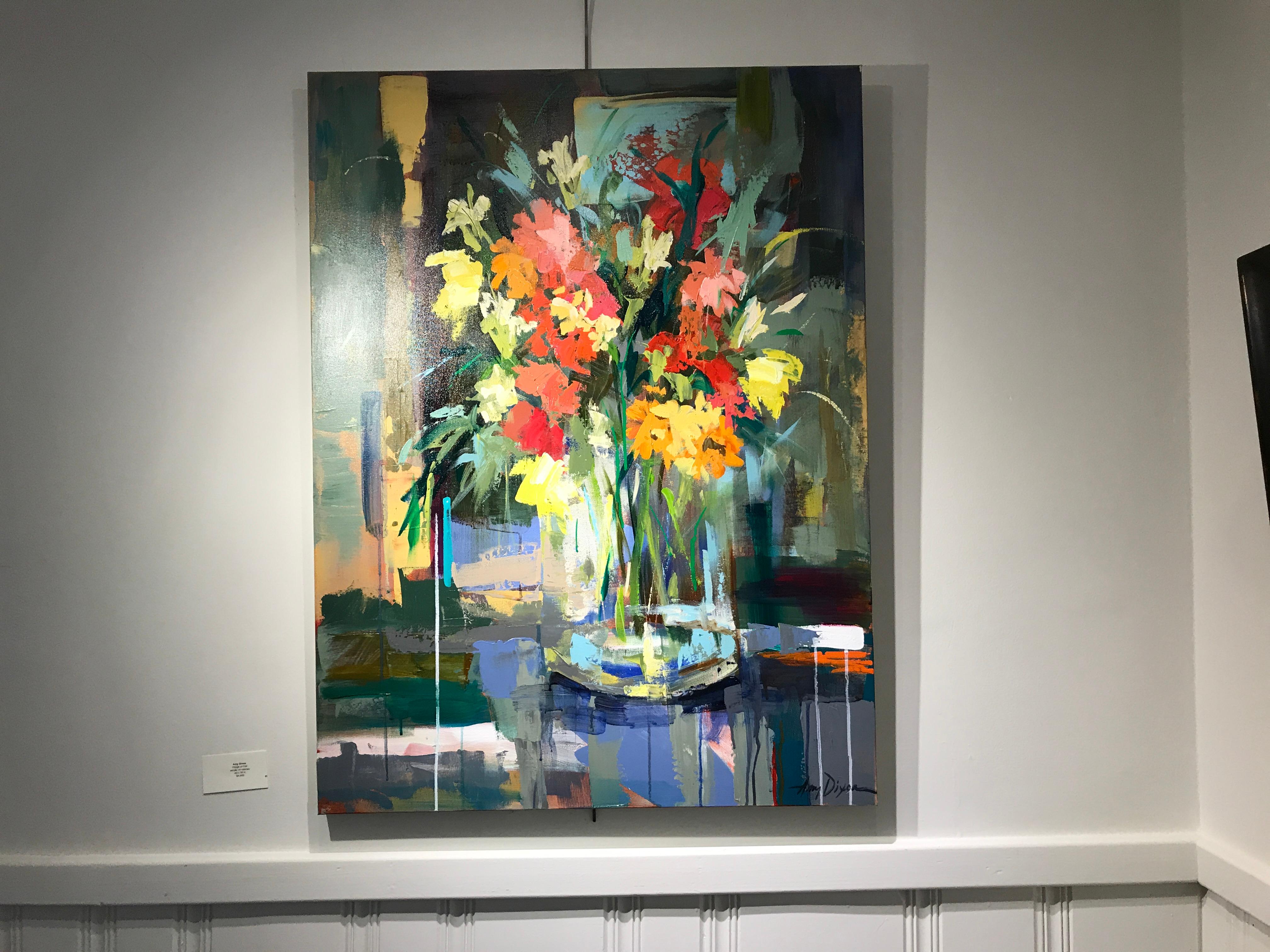 Ferry Building Flower Market, Amy Dixon 2018 Abstract Floral Still-Life Painting 1