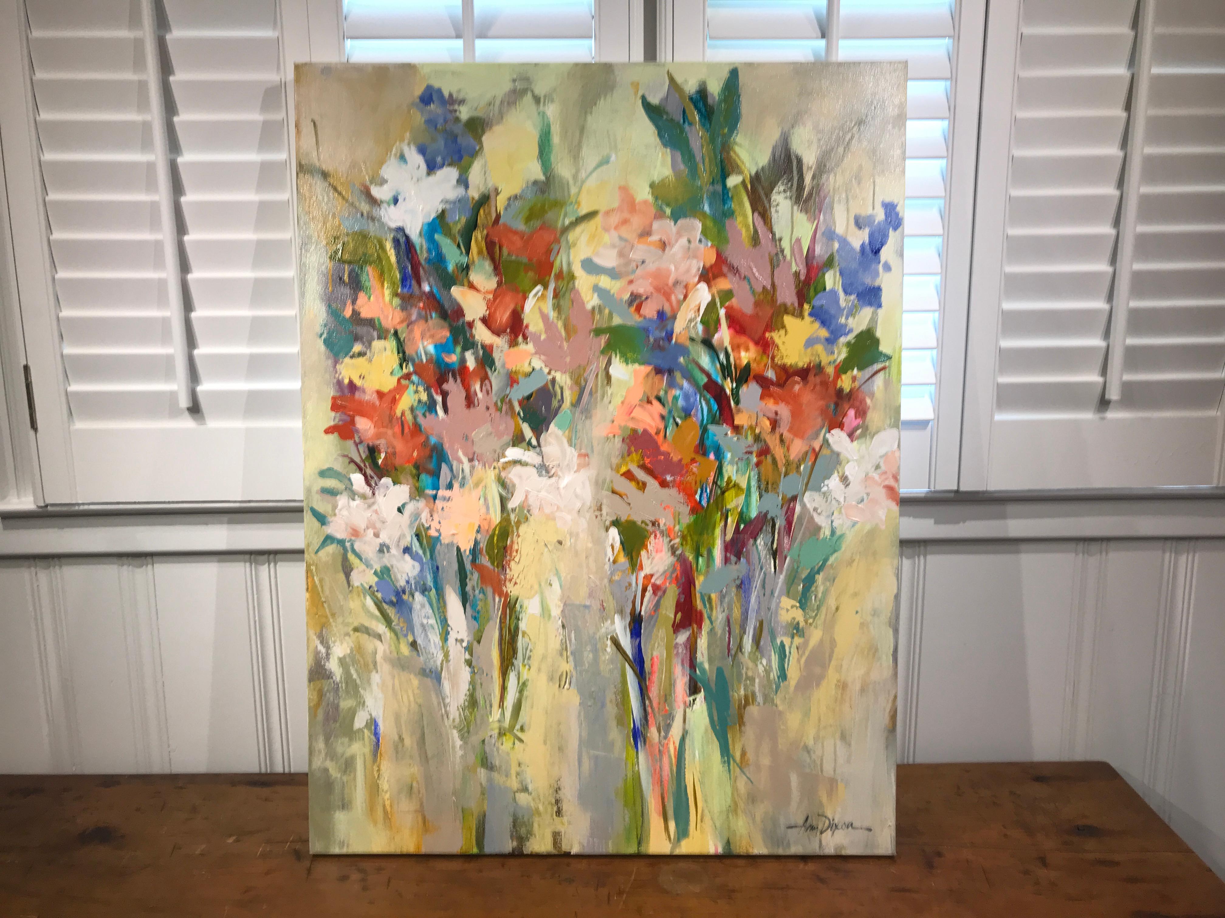Fleurs de Marché, Amy Dixon 2018 Floral Acrylic on Canvas Still-Life Painting 3