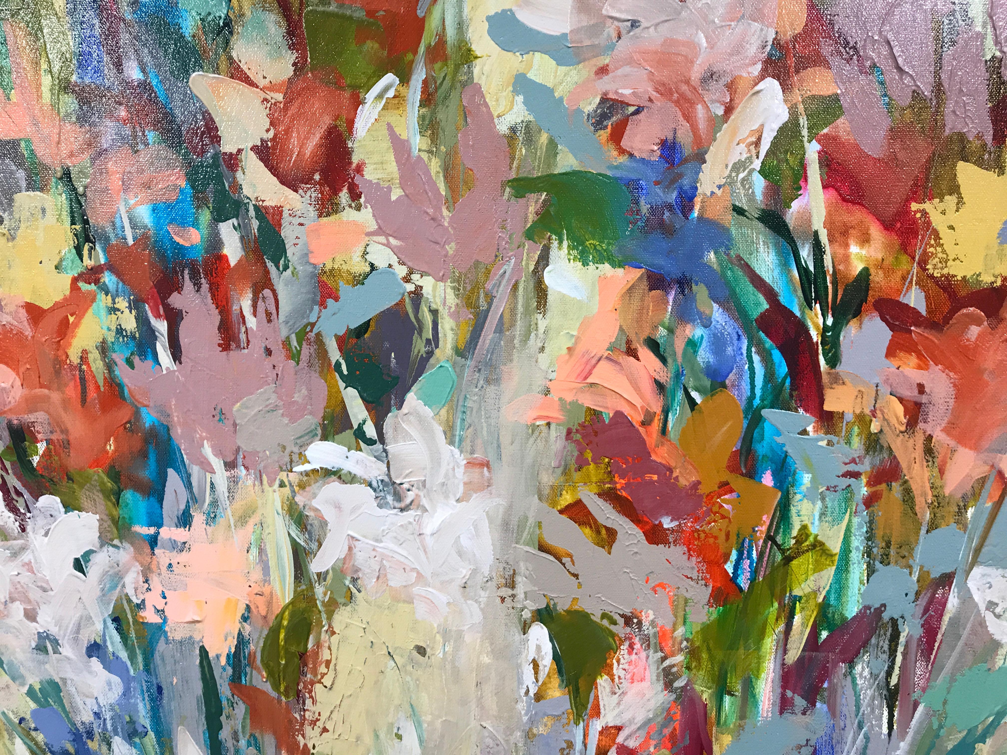 Fleurs de Marché, Amy Dixon 2018 Floral Acrylic on Canvas Still-Life Painting 5