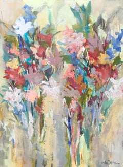 Fleurs de Marché, Amy Dixon 2018 Quadro floreale in acrilico su tela Still-Life