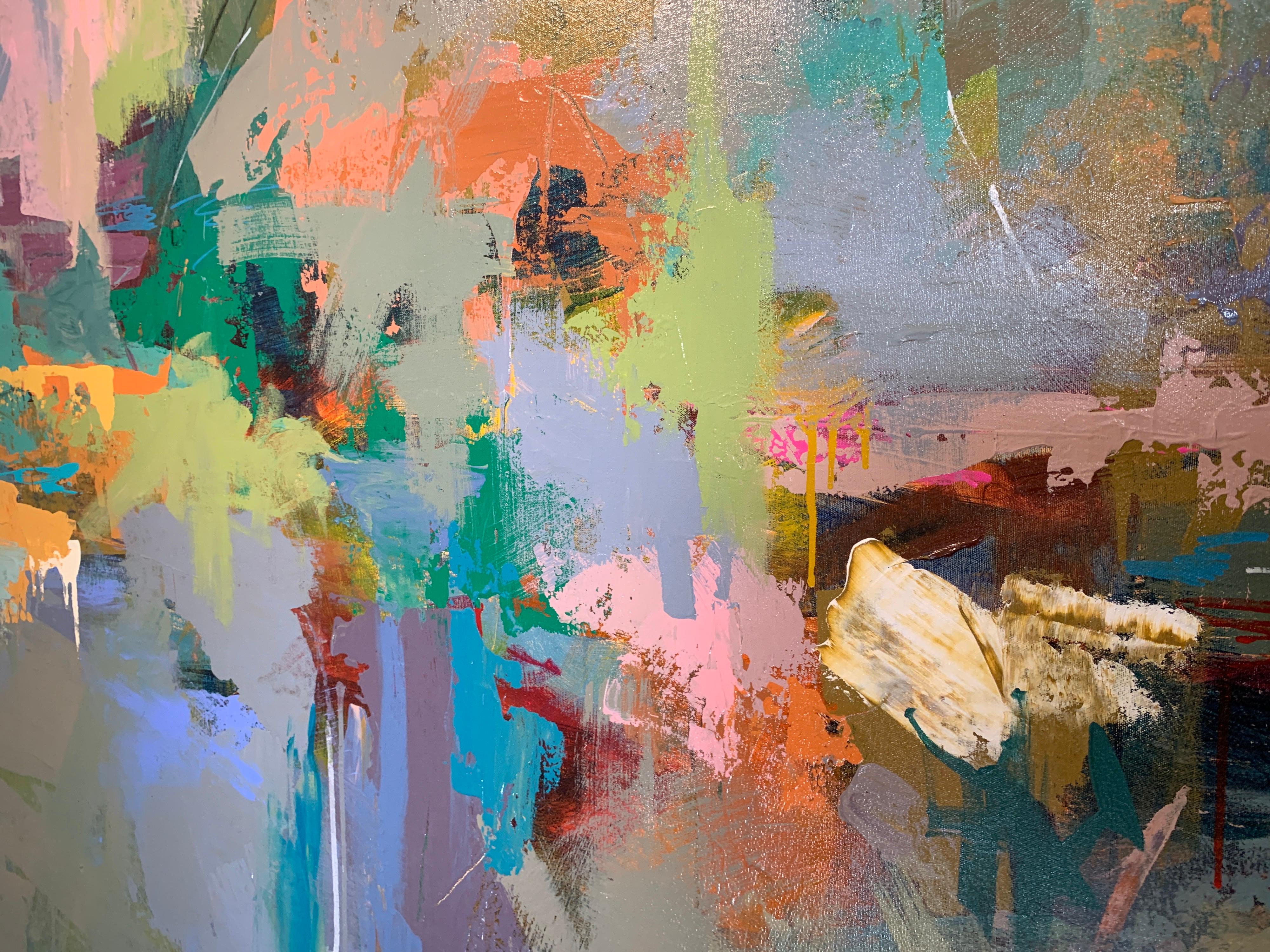 Keeping the Faith by Amy Dixon, Acrylic on Canvas Abstract Square Painting 2
