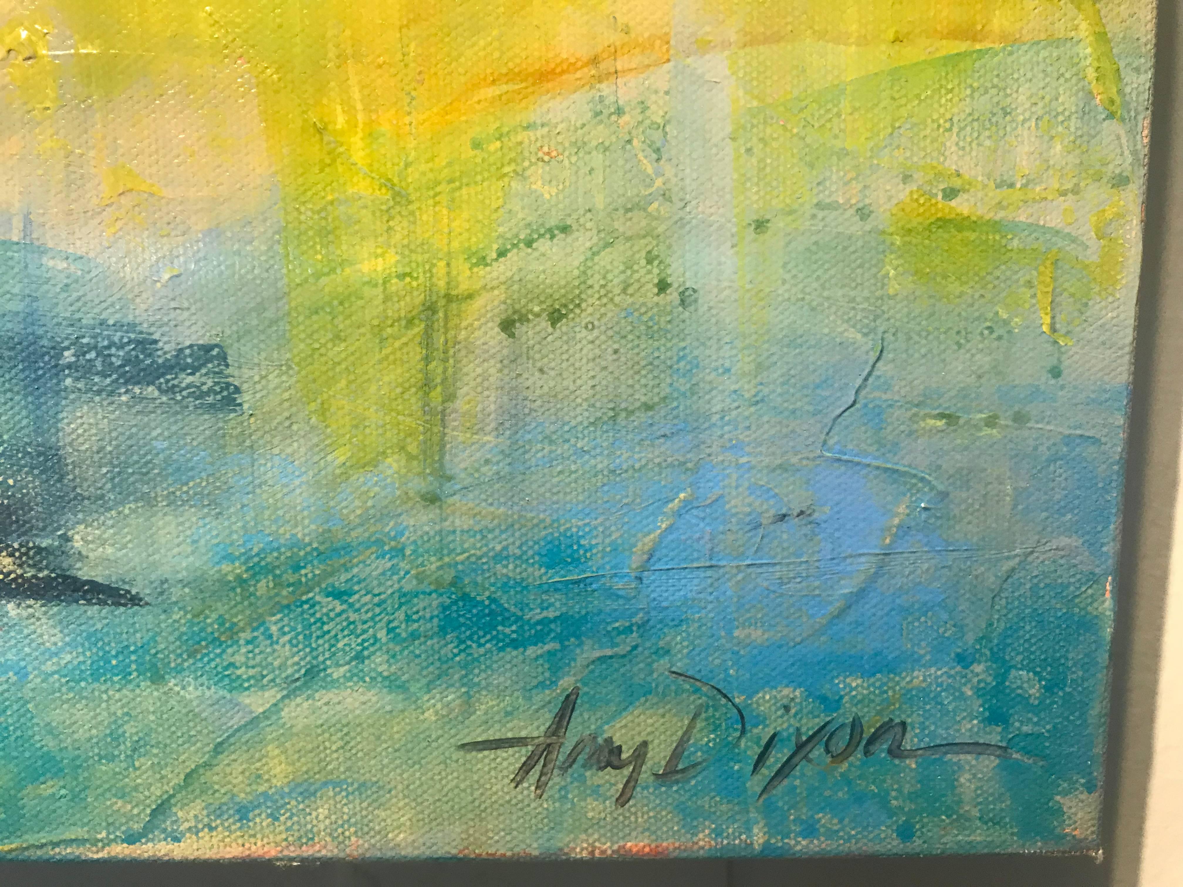'On A Clear Day No. 2' Medium Square Acrylic on Canvas Abstract Painting 4