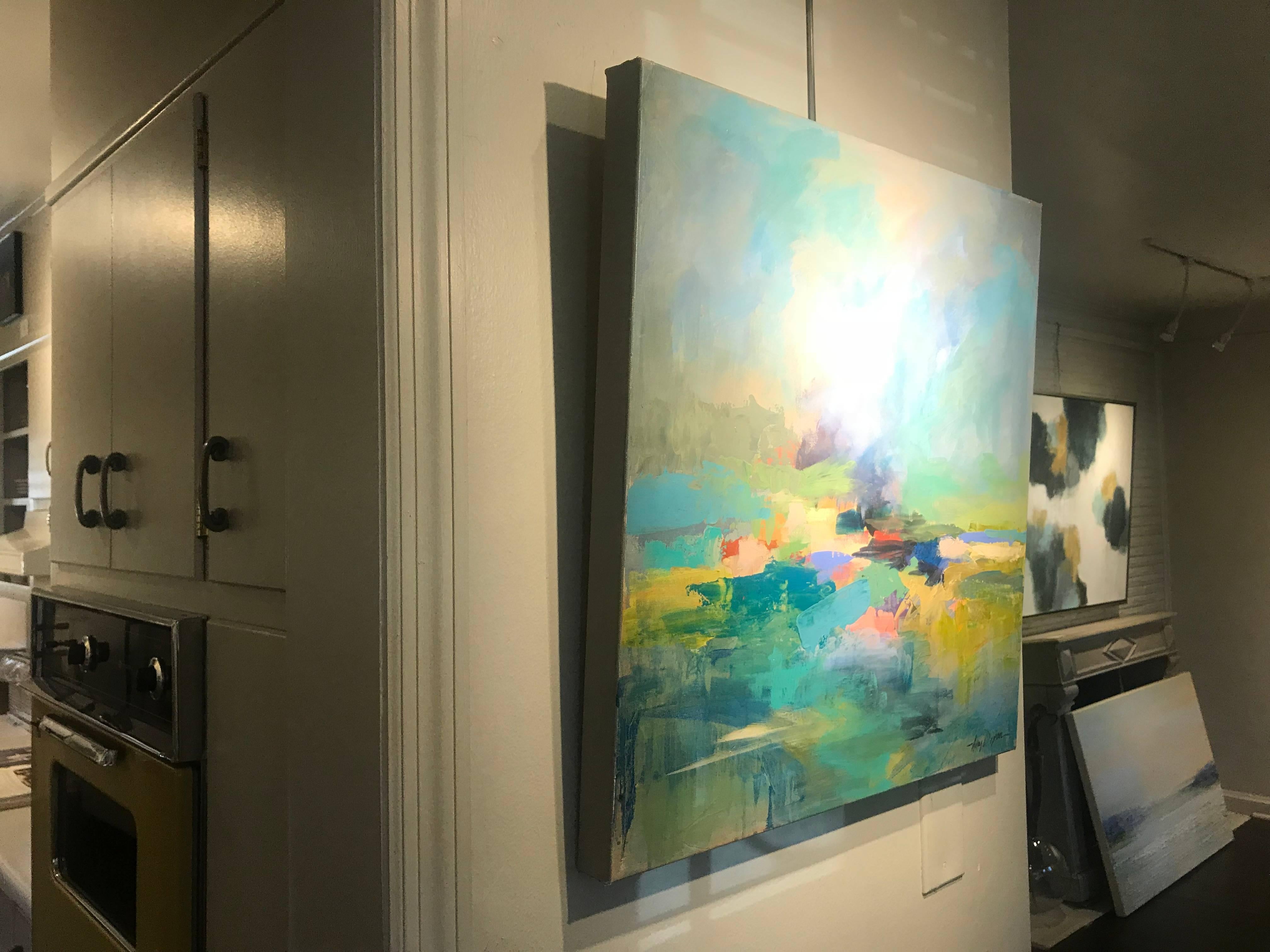 'On A Clear Day No. 2' Medium Square Acrylic on Canvas Abstract Painting 6