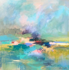'On A Clear Day No. 2' Medium Square Acrylic on Canvas Abstract Painting