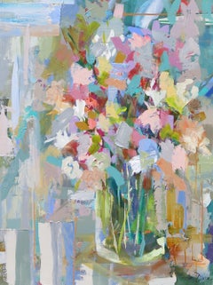 Our Lady No. 2 by Amy Dixon, Vertical Abstract Floral Acrylic on Canvas Painting