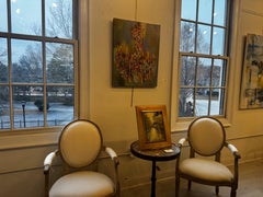 Quiet Elegance No. 2 by Amy Dixon, Abstract Chandelier Painting on Canvas
