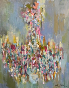 Quiet Elegance No. 2 by Amy Dixon, Abstract Chandelier Painting on Canvas