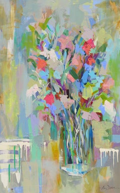 Spirit Garden par Amy Dixon:: grande peinture acrylique verticale sur toile Peinture abstraite