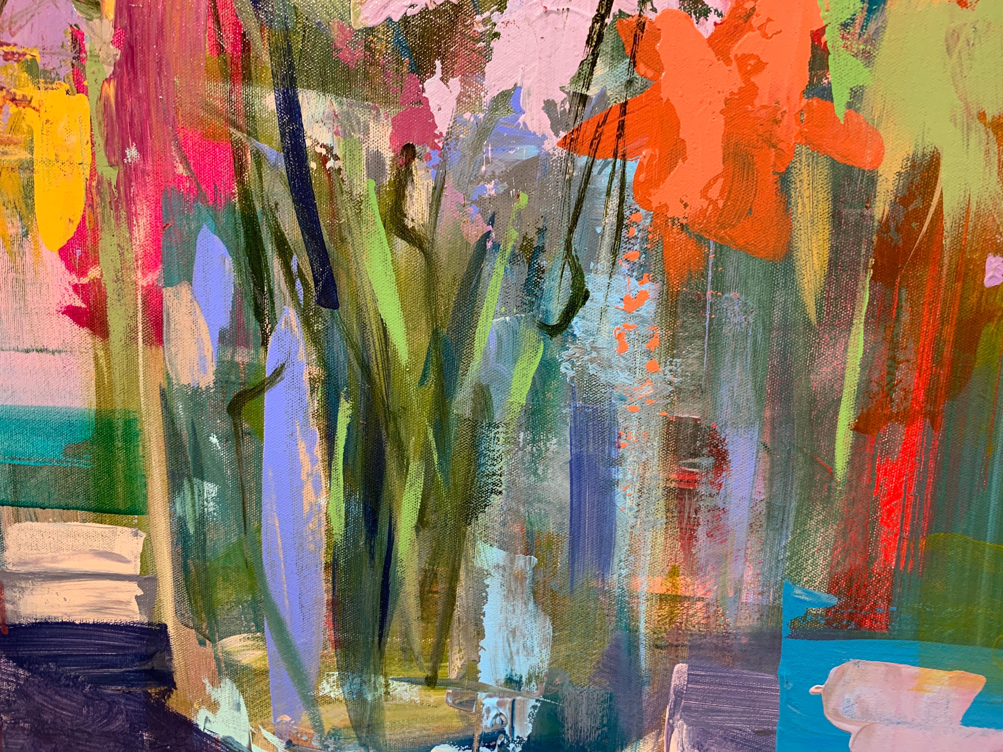 Suddenly Beautiful by Amy Dixon, Abstract Floral Acrylic on Canvas Painting 2