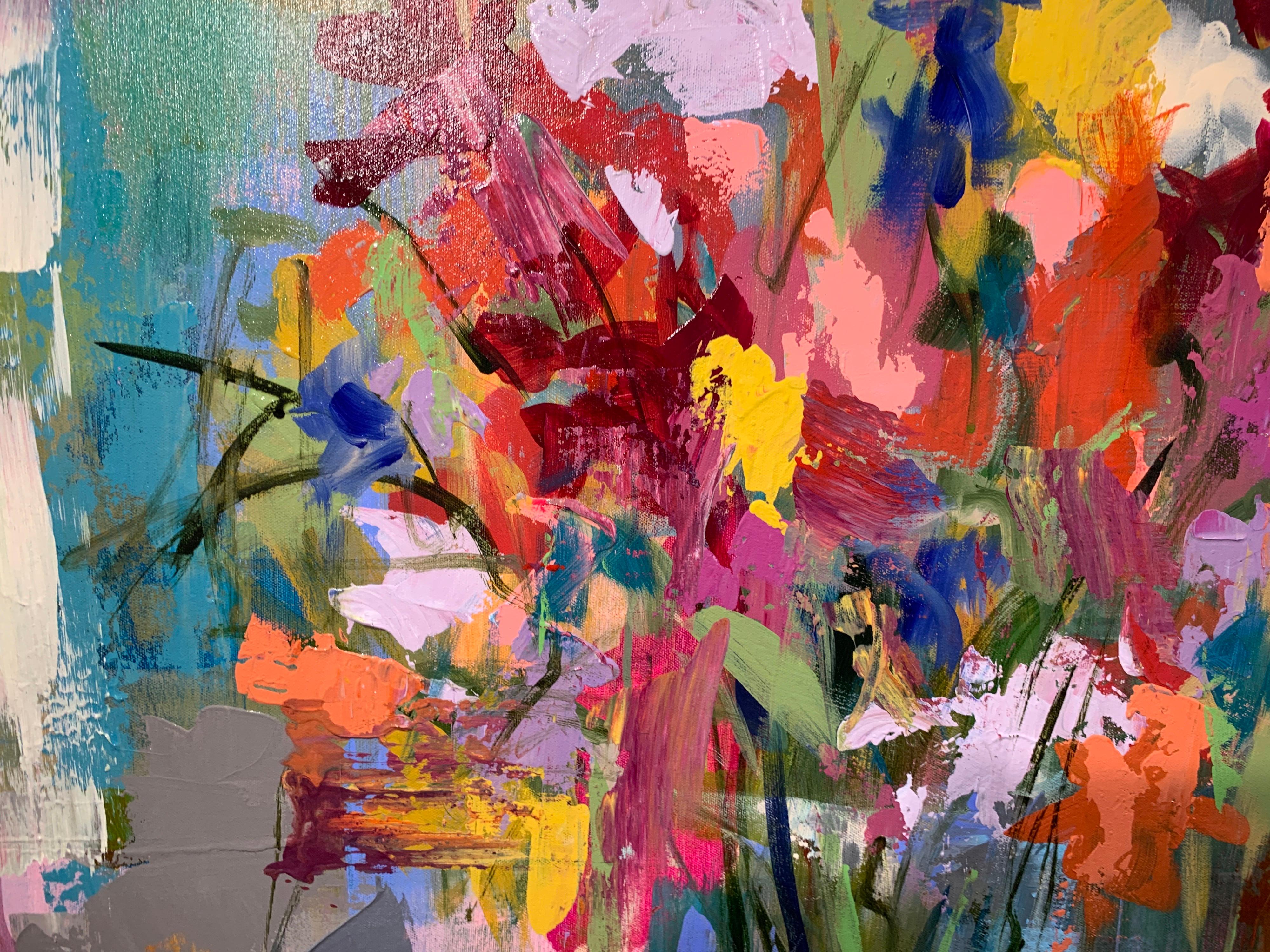 Suddenly Beautiful by Amy Dixon, Abstract Floral Acrylic on Canvas Painting 3