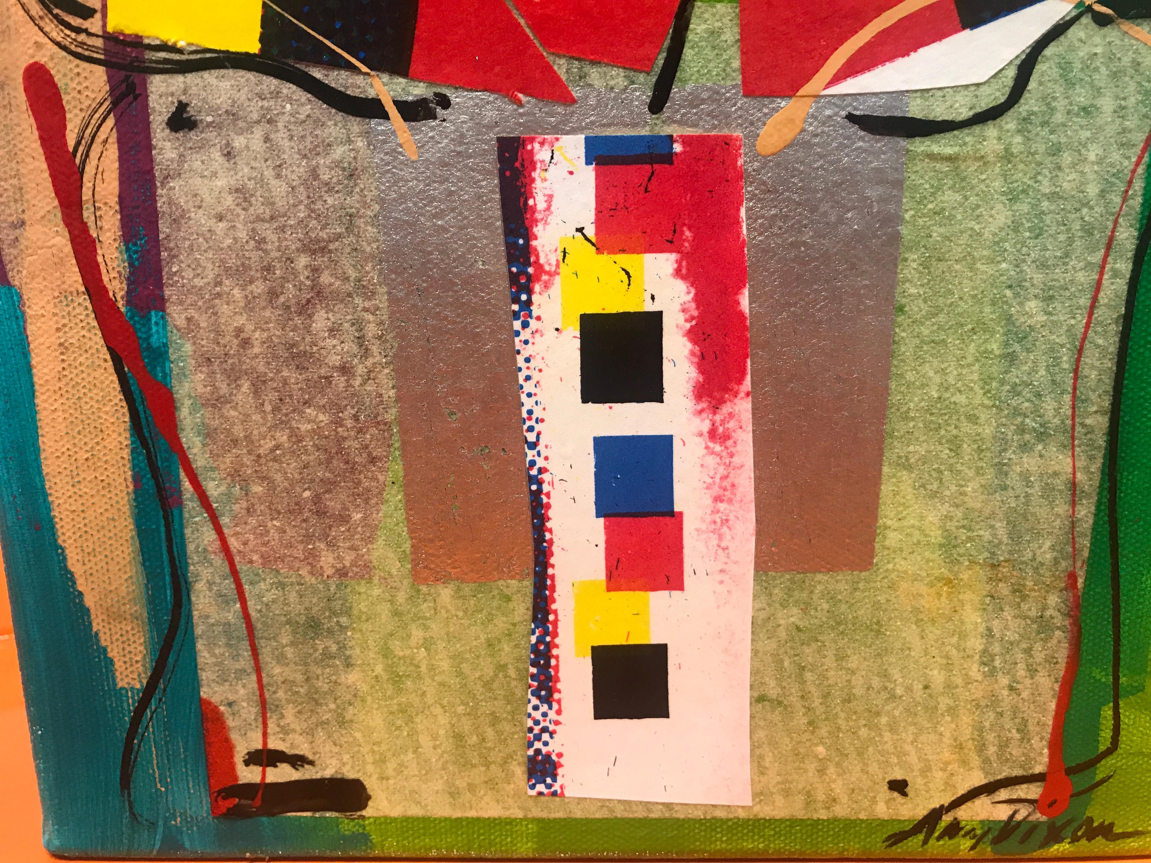 Sussie III by Amy Dixon, small square abstract present painting on canvas 5