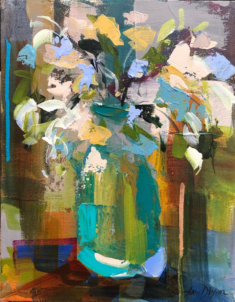 Amy Dixon - Verde Vase by Amy Dixon, Small 12 Abstract Floral Amy Dixon - Verde Vase by Amy Dixon, Small 12 Abstract Floral