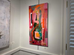 Collage Veuve Pink Dance de Amy Dixon, Pintura abstracta en lienzo Naturaleza muerta