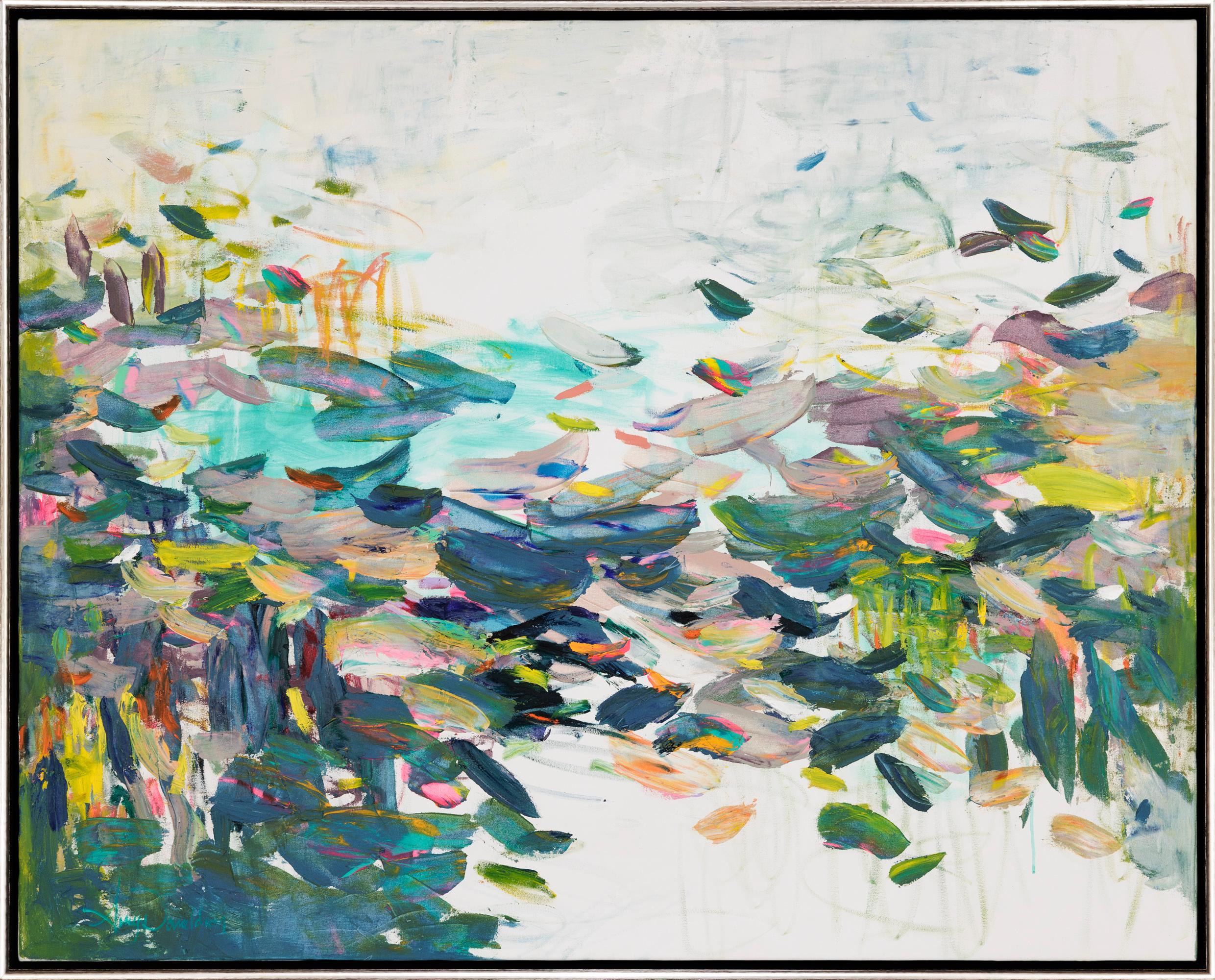 Abstract Painting di Amy Donaldson - Pittura astratta contemporanea su tela con cornice "Lasting In The Presence".