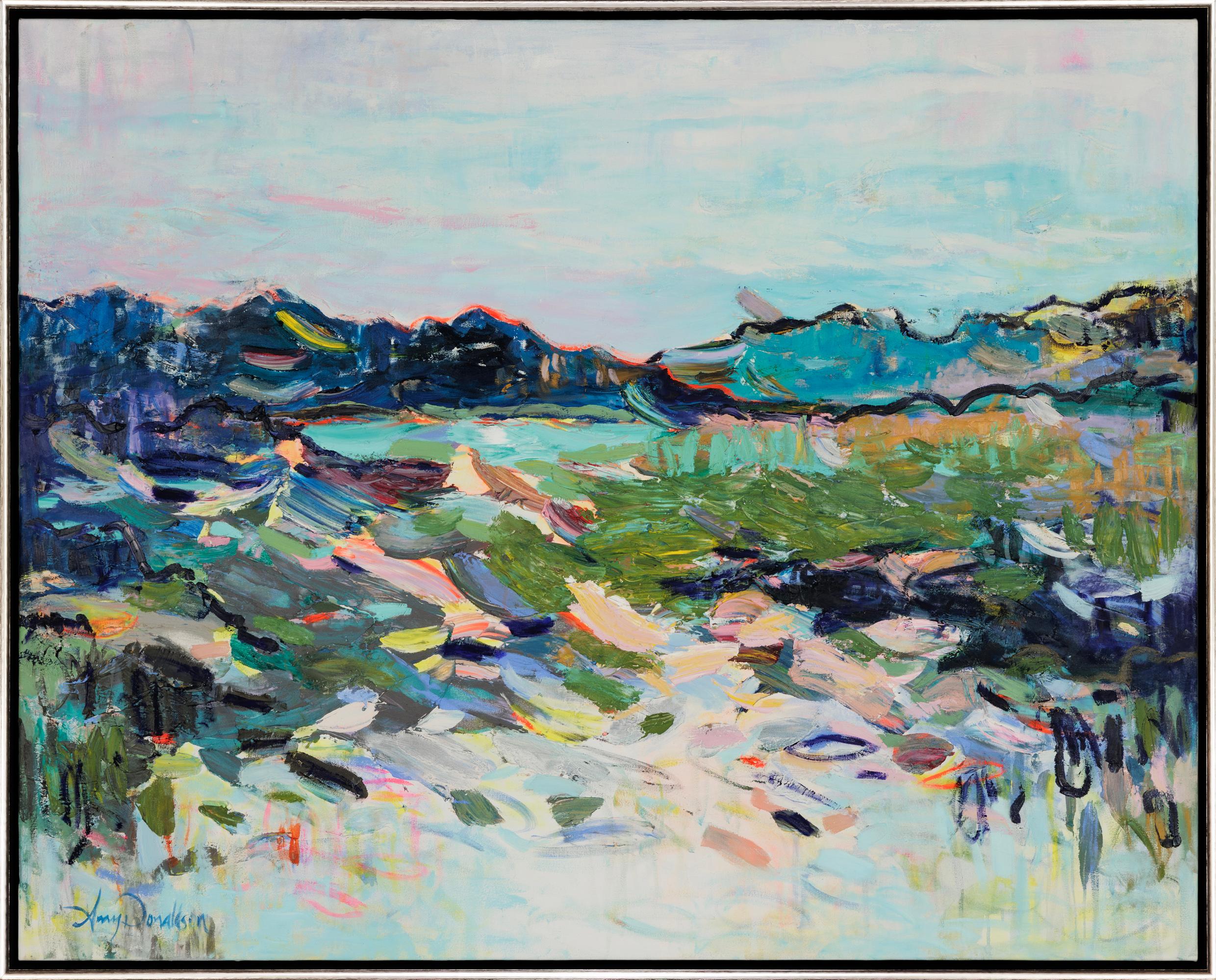 Amy Donaldson Landscape Painting - "Love in Hope" Contemporary Abstract Oil On Canvas Framed Painting