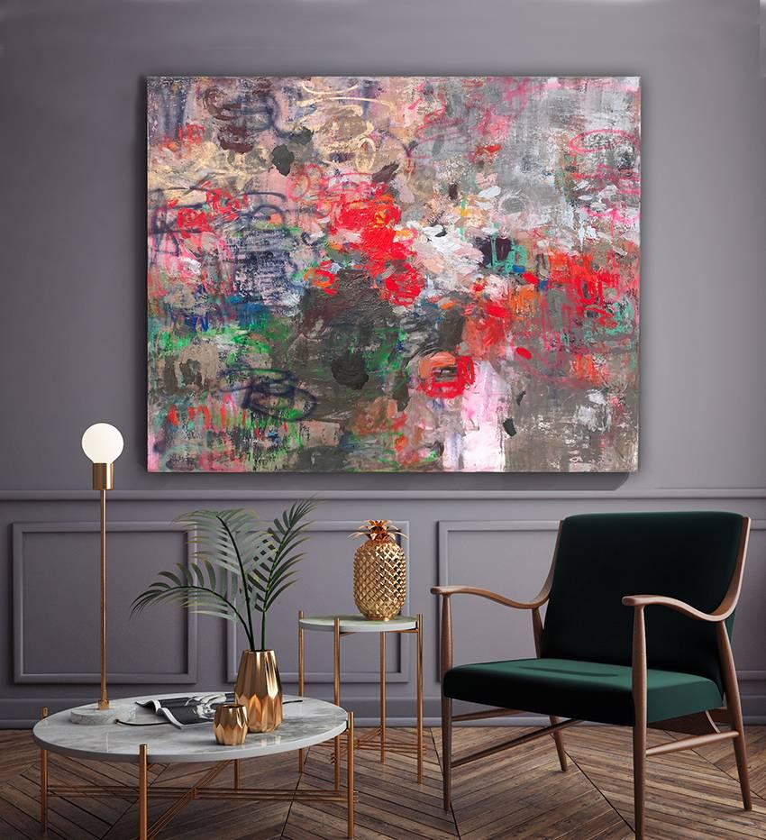 Abstract landscape, floral, water, patterns, texture, stroke, colorful, airy, contrasting color, signature piece, large canvas art

BIOGRAPHY
Each composition is a passionate and vibrant example of Amy’s boldness in expressing her connection to